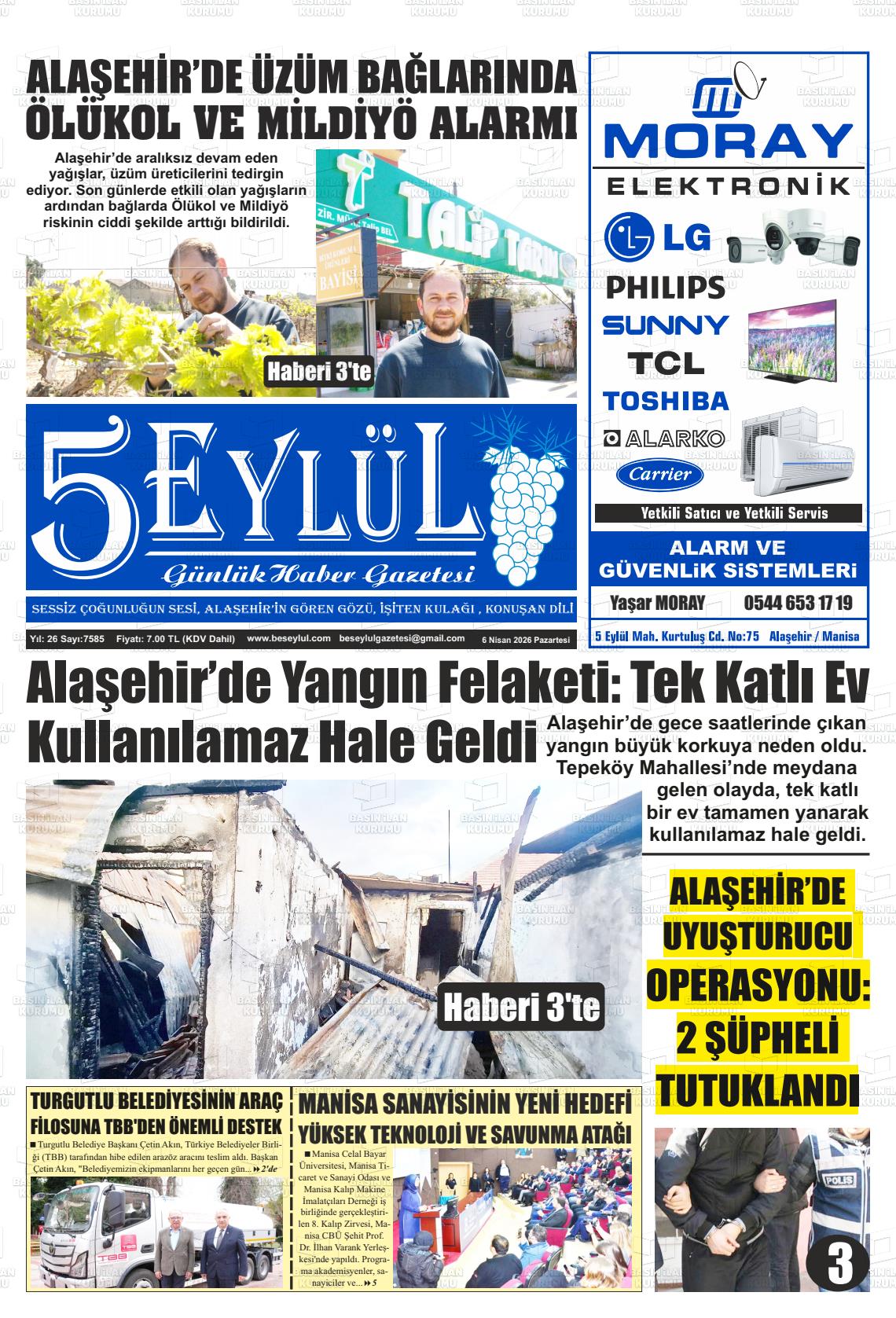 Manisa Alasehir 5 Eylul 06.04.2026