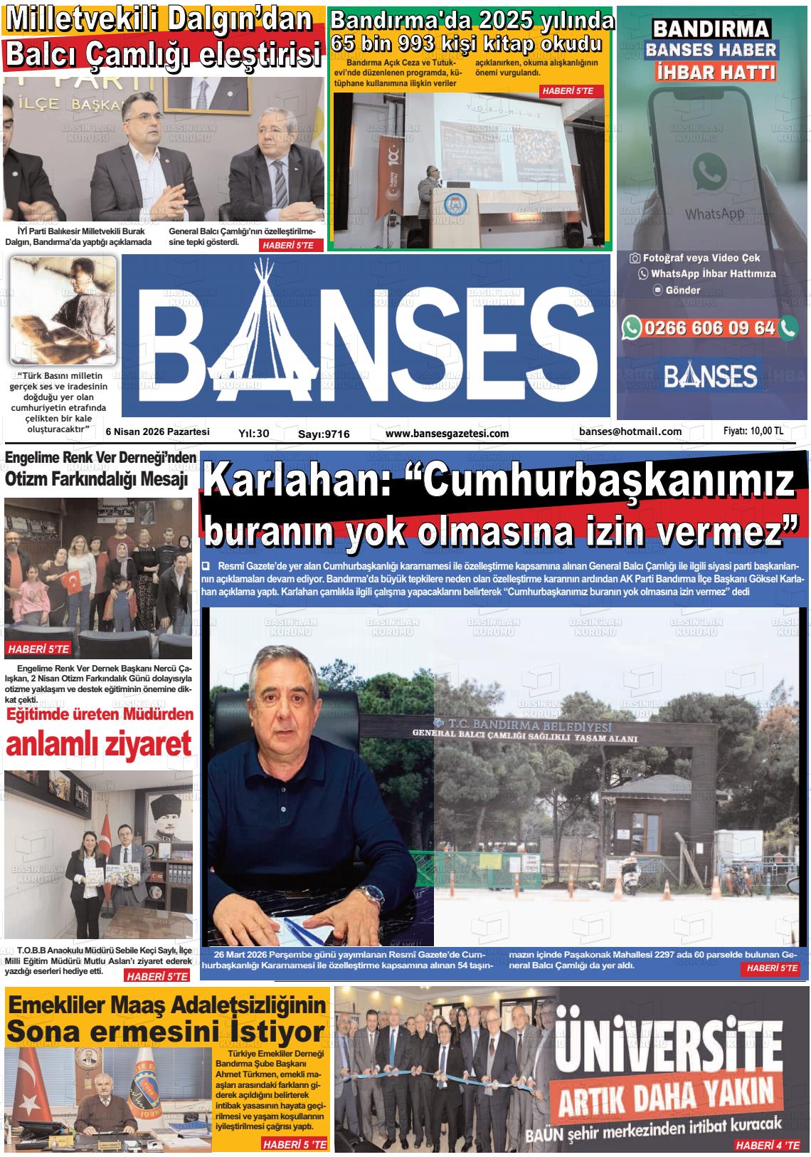 Balikesir Banses 06.04.2026