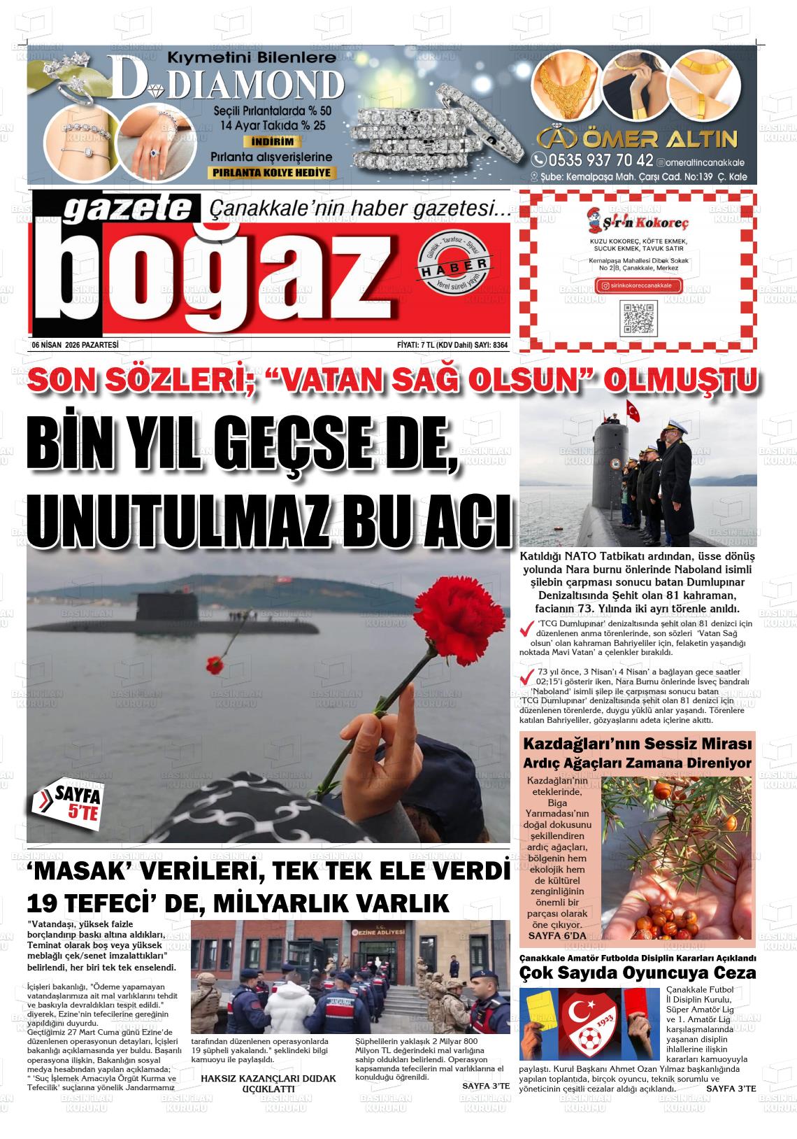 Canakkale Bogaz 06.04.2026