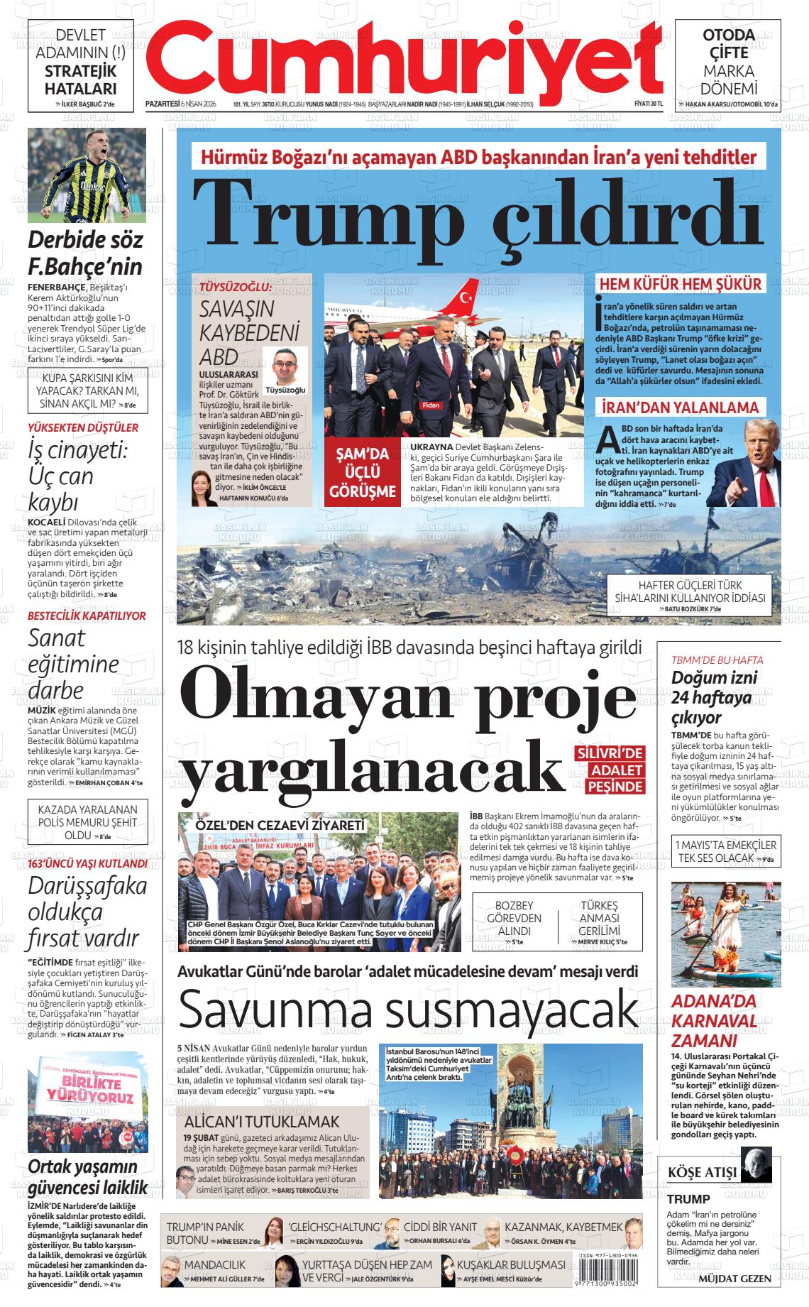 Cumhuriyet Gazetesi 06.04.2026