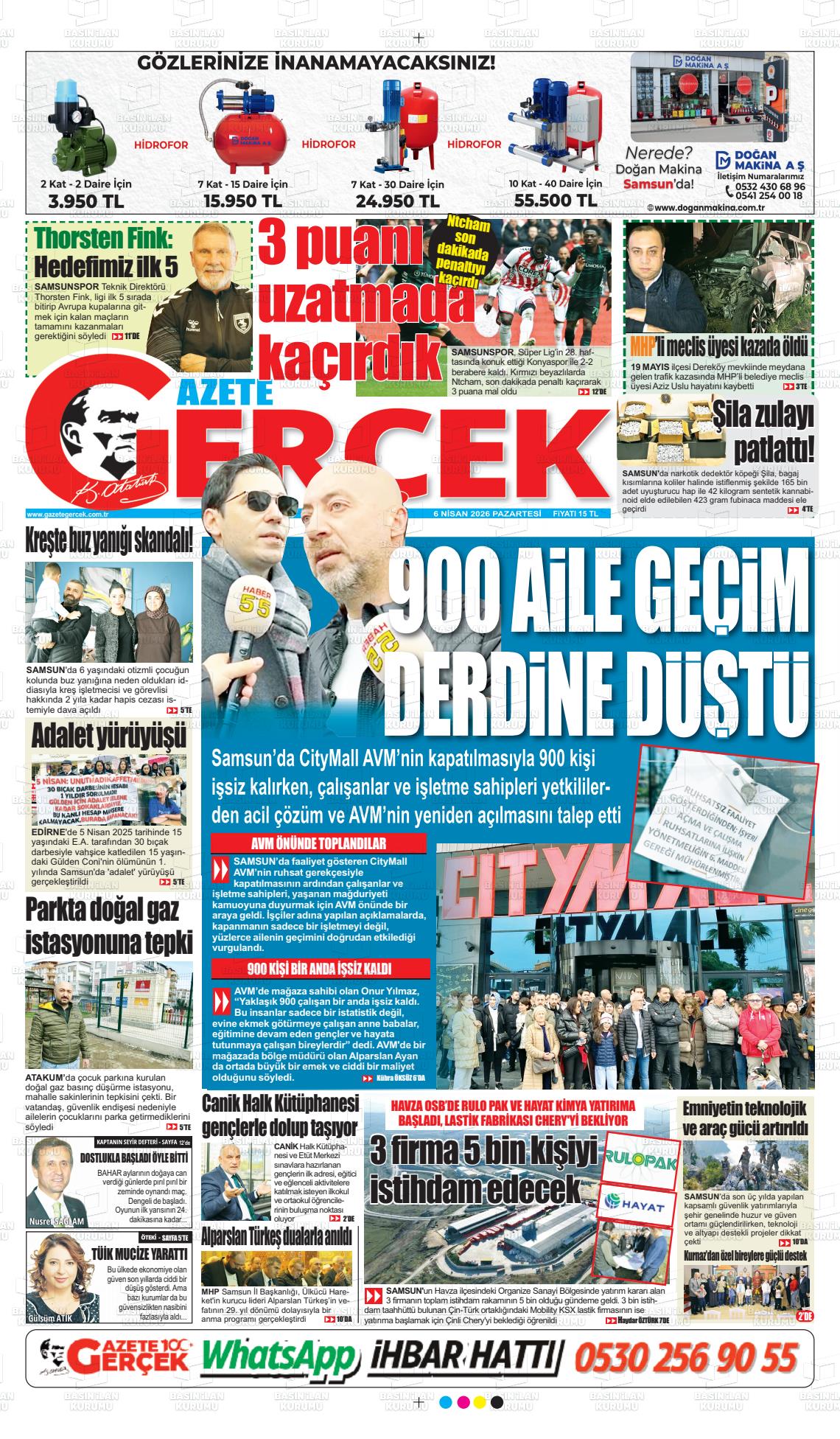 Samsun Gazetegercek 06.04.2026