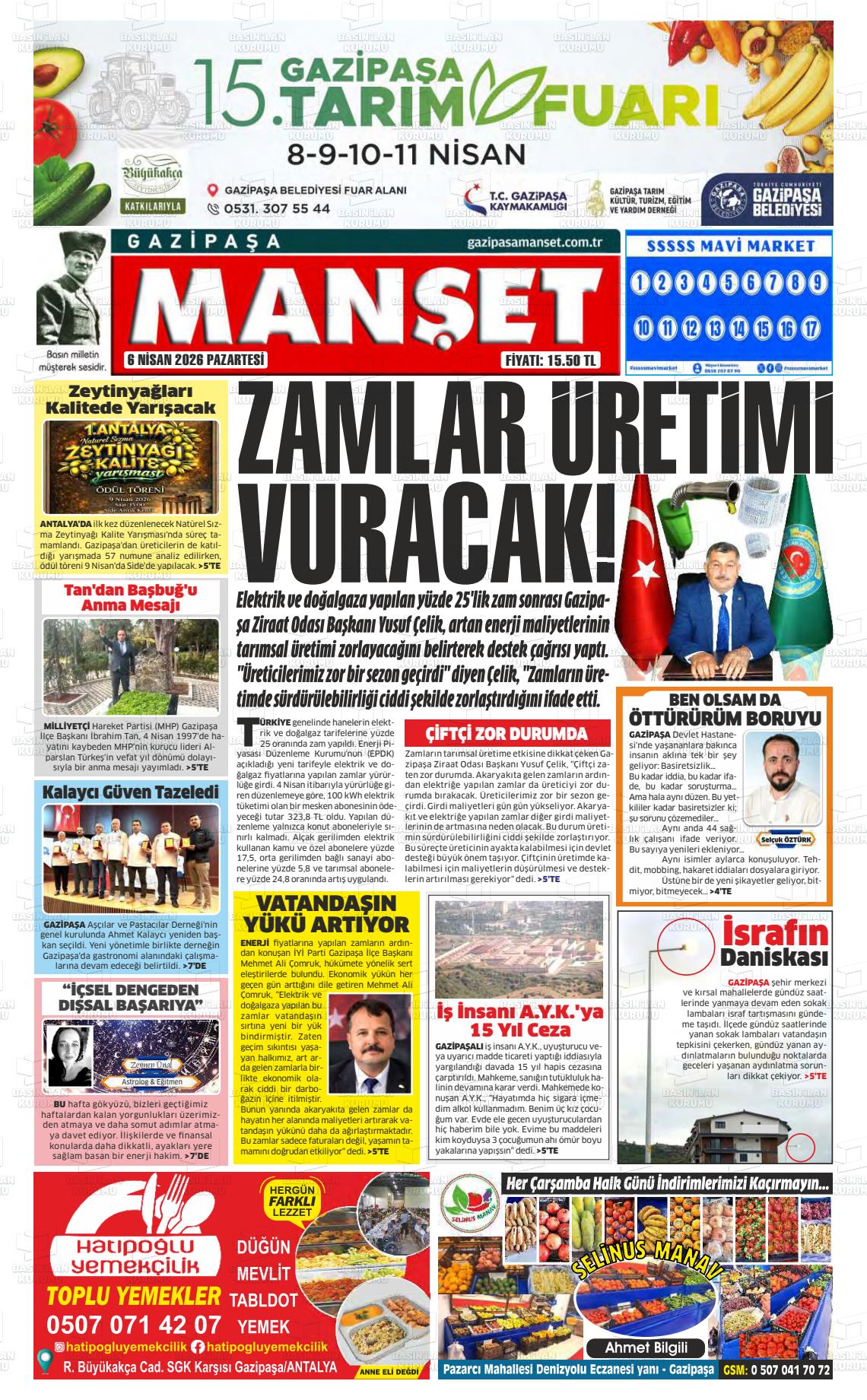 Antalya Gazipasamanset 06.04.2026