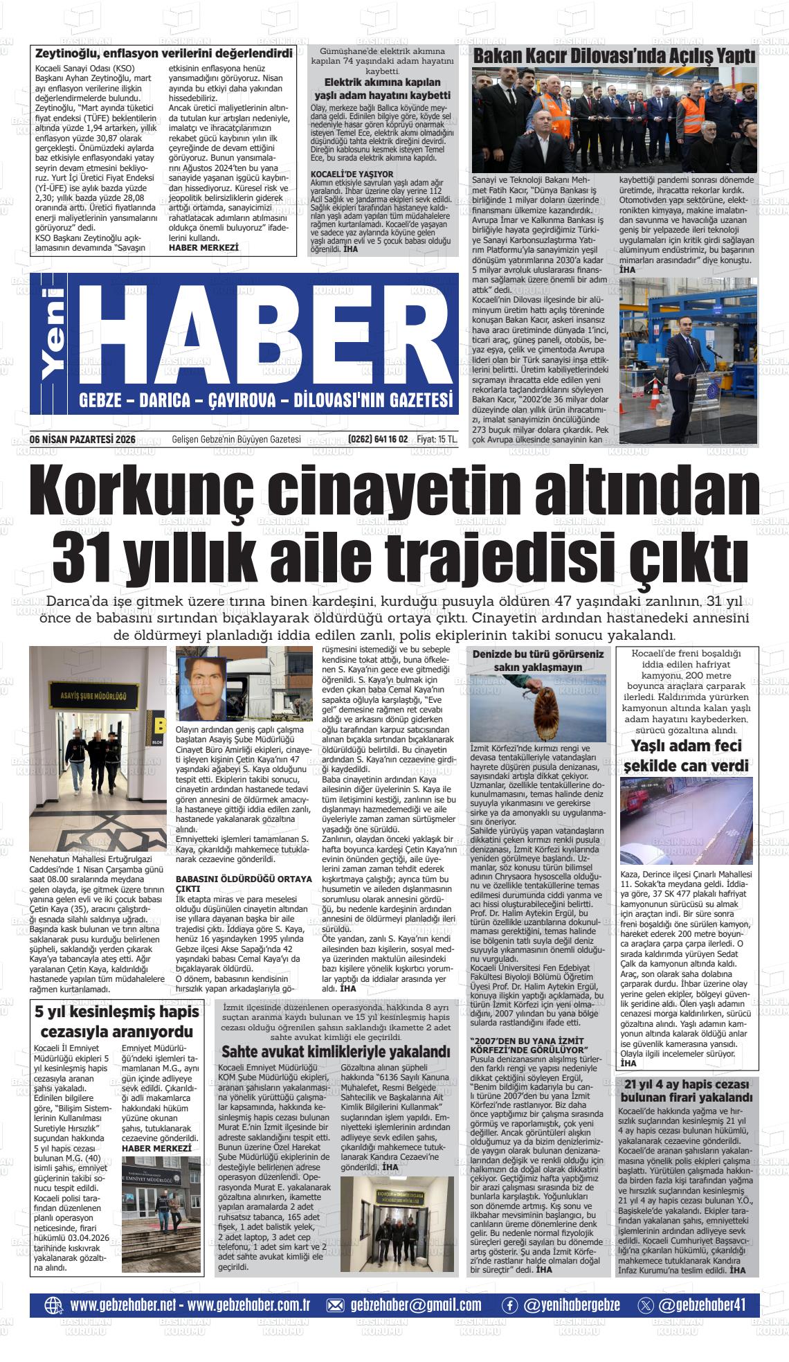 Kocaeli Gebzehaber 06.04.2026