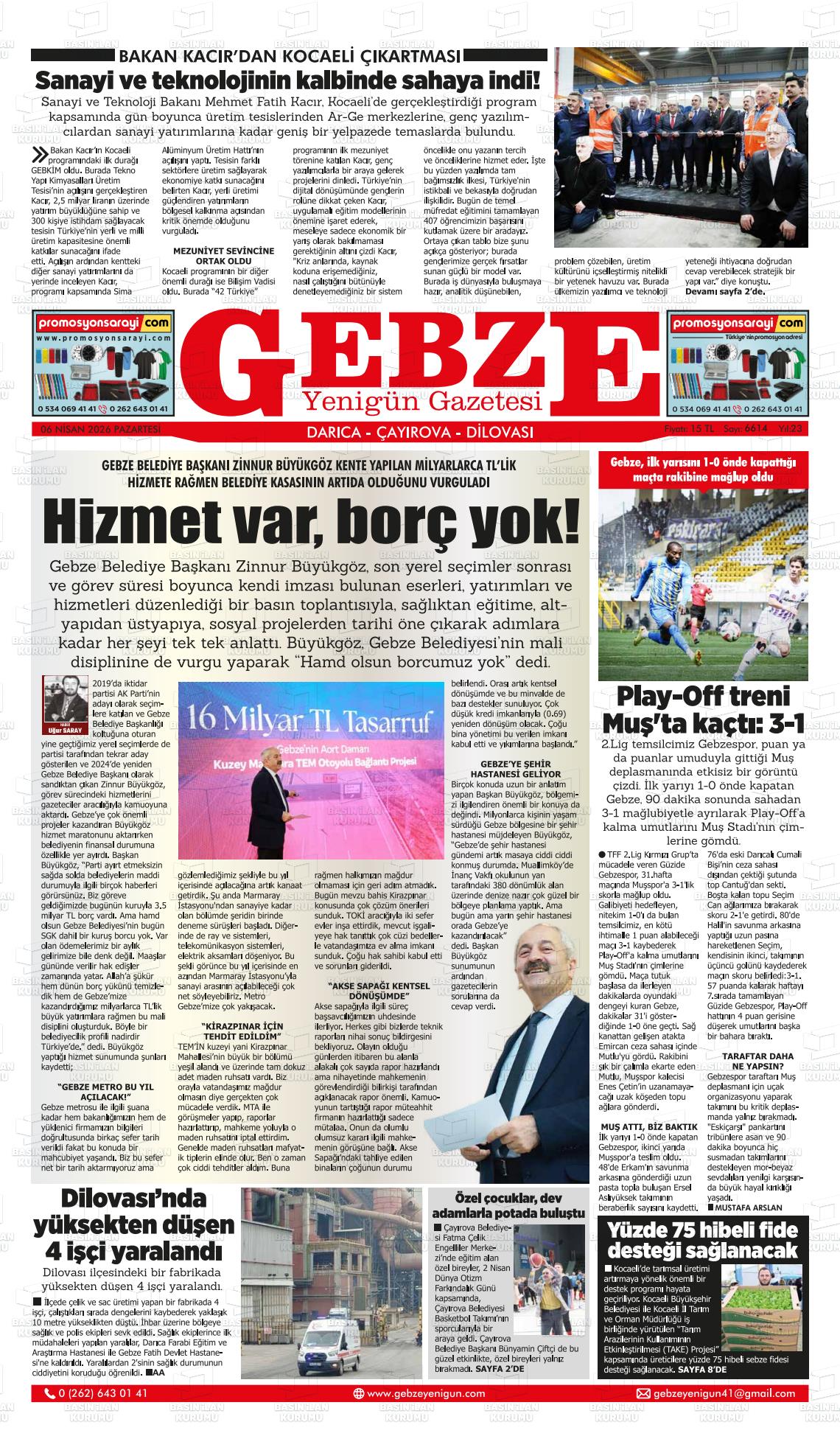 Kocaeli Gebzeyenigun 06.04.2026