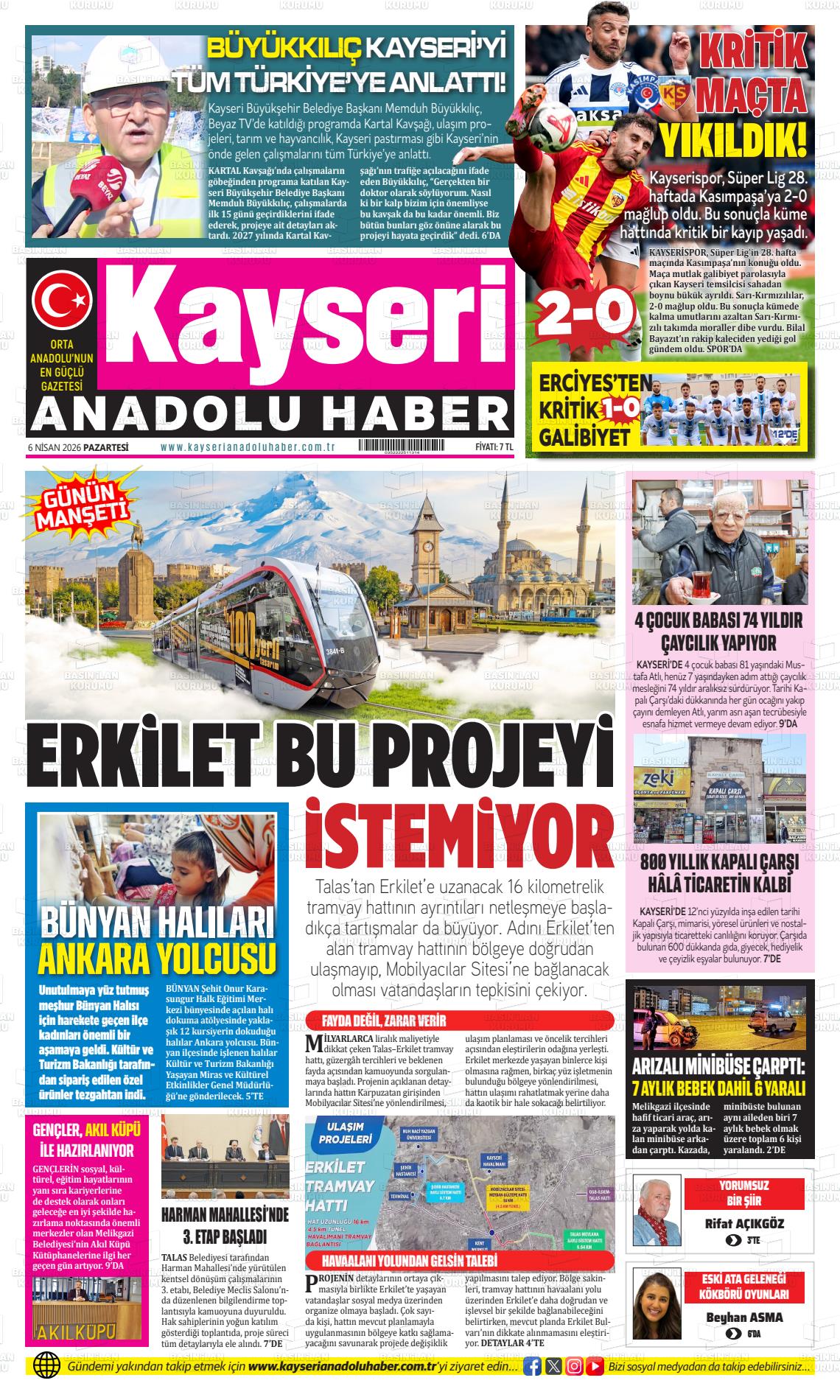 Kayseri Anadoluhaber 06.04.2026