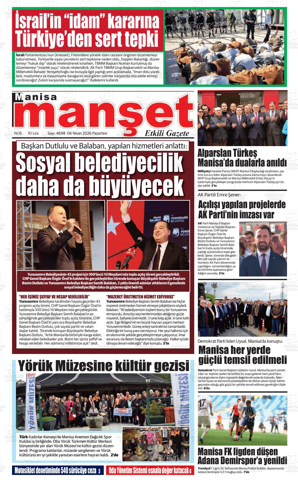 Manisa Manset 06.04.2026