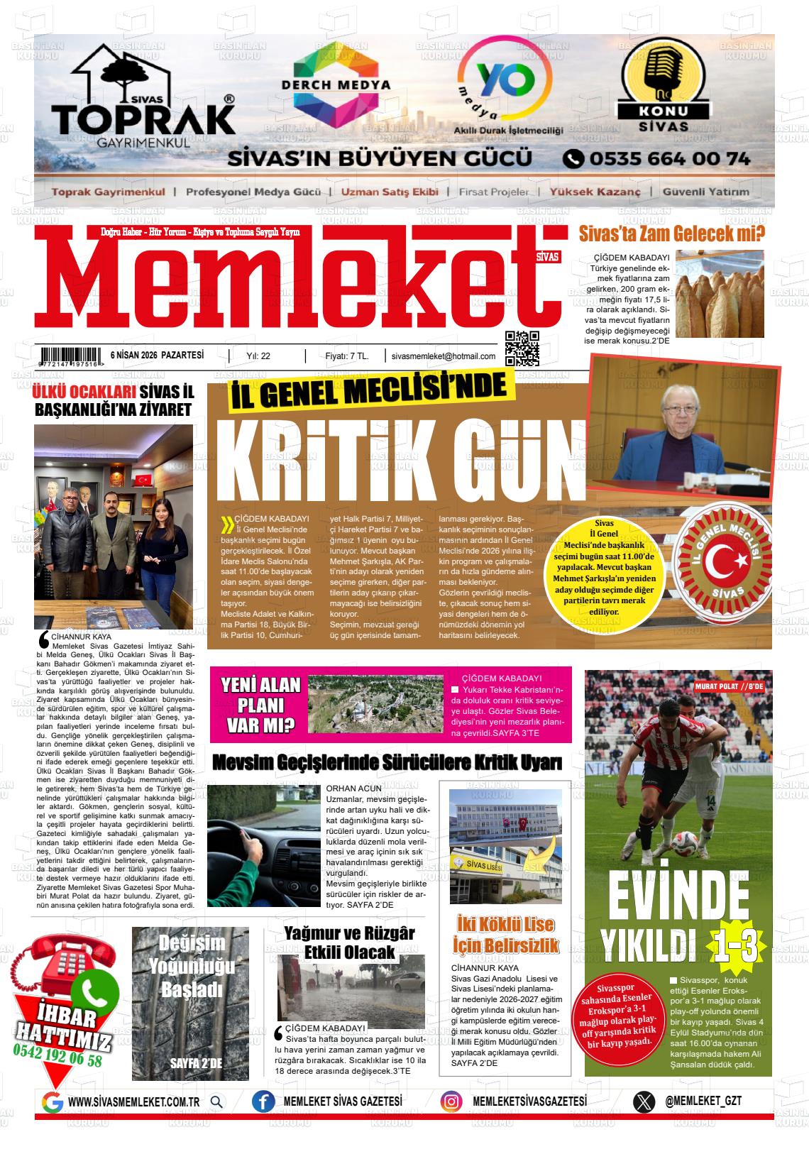 Sivas Memleket 06.04.2026