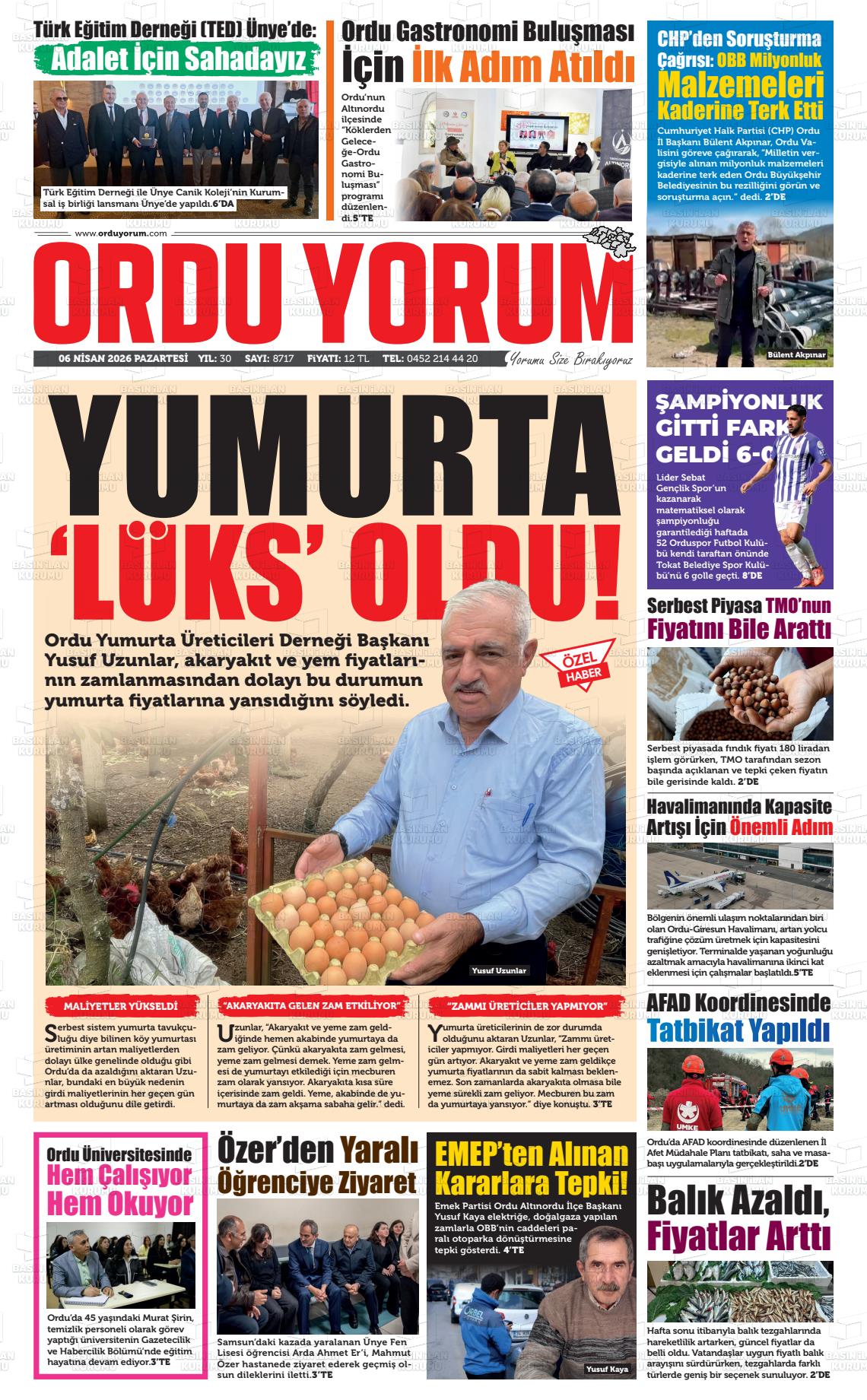 Ordu Yorum 06.04.2026