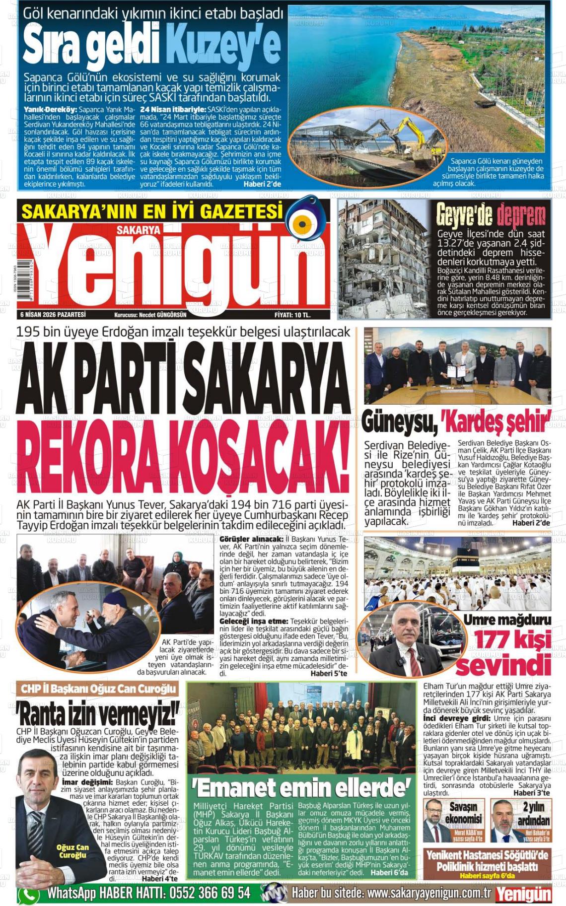 Sakarya Yenigun 06.04.2026