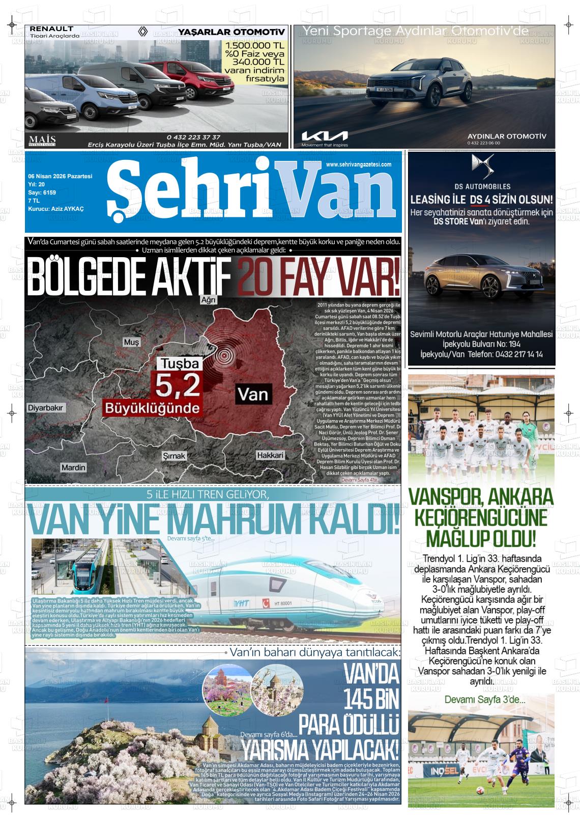 Van Sehri 06.04.2026