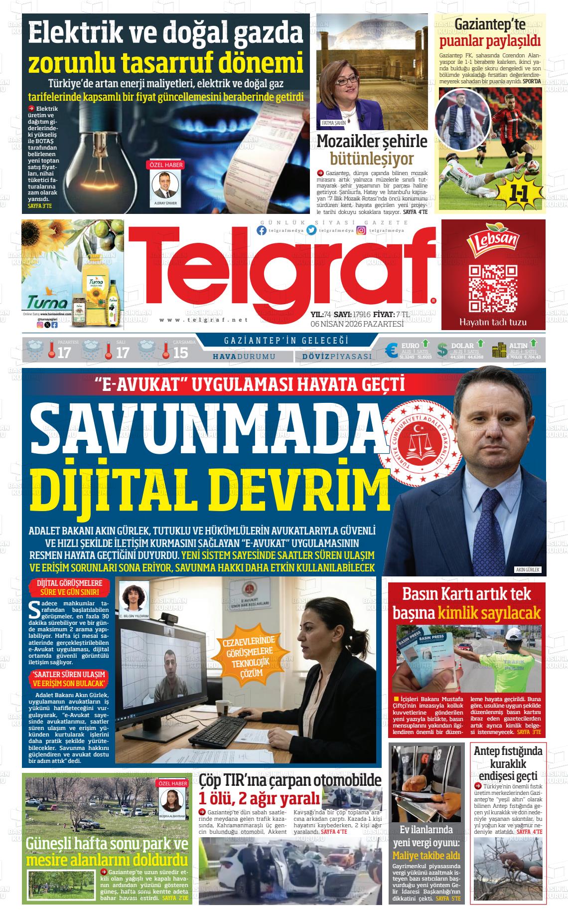 Gaziantep Telgraf 06.04.2026