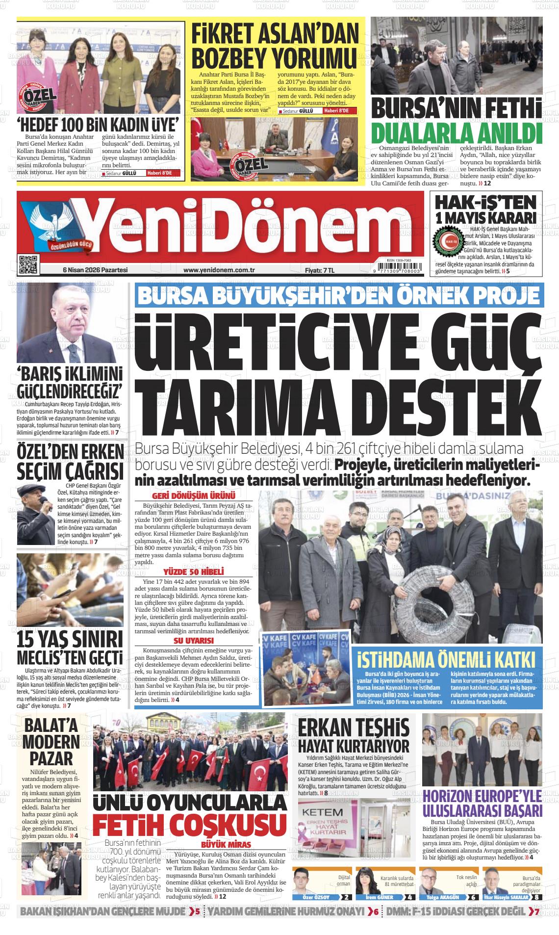 Bursa Yenidonem 06.04.2026