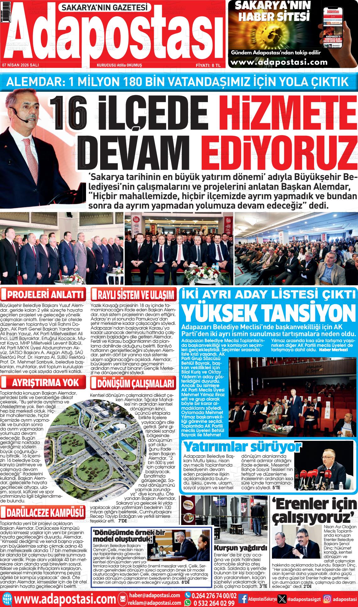 Sakarya Adapostasi 07.04.2026