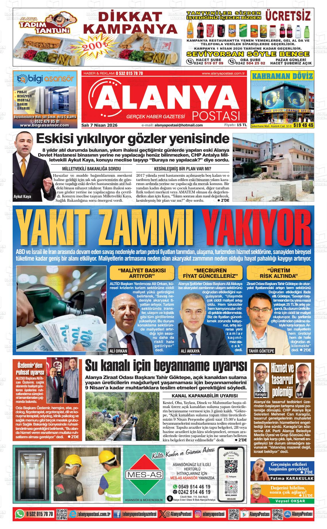 Antalya Alanyapostasi 07.04.2026