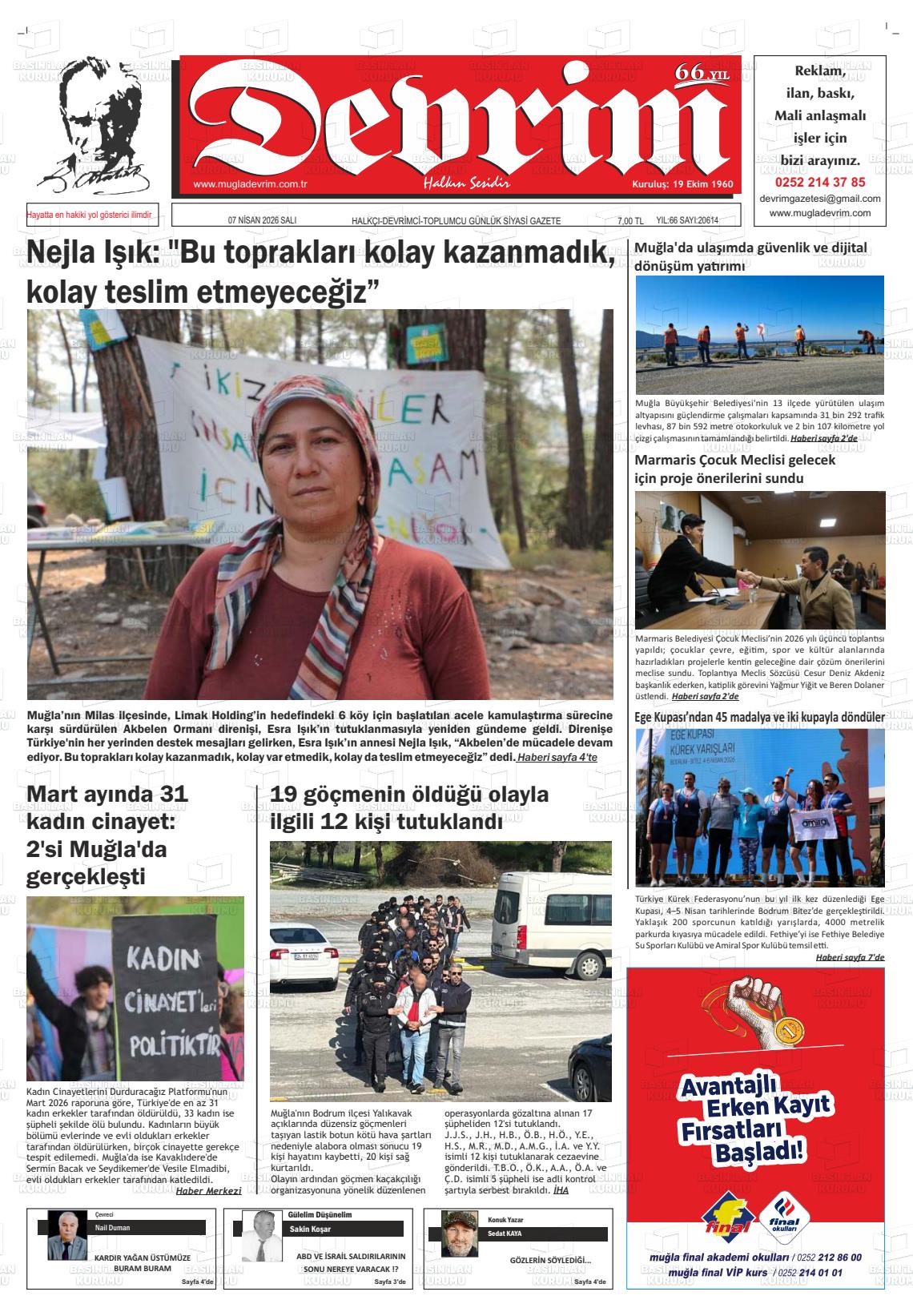 Tekirdag Devrim 07.04.2026