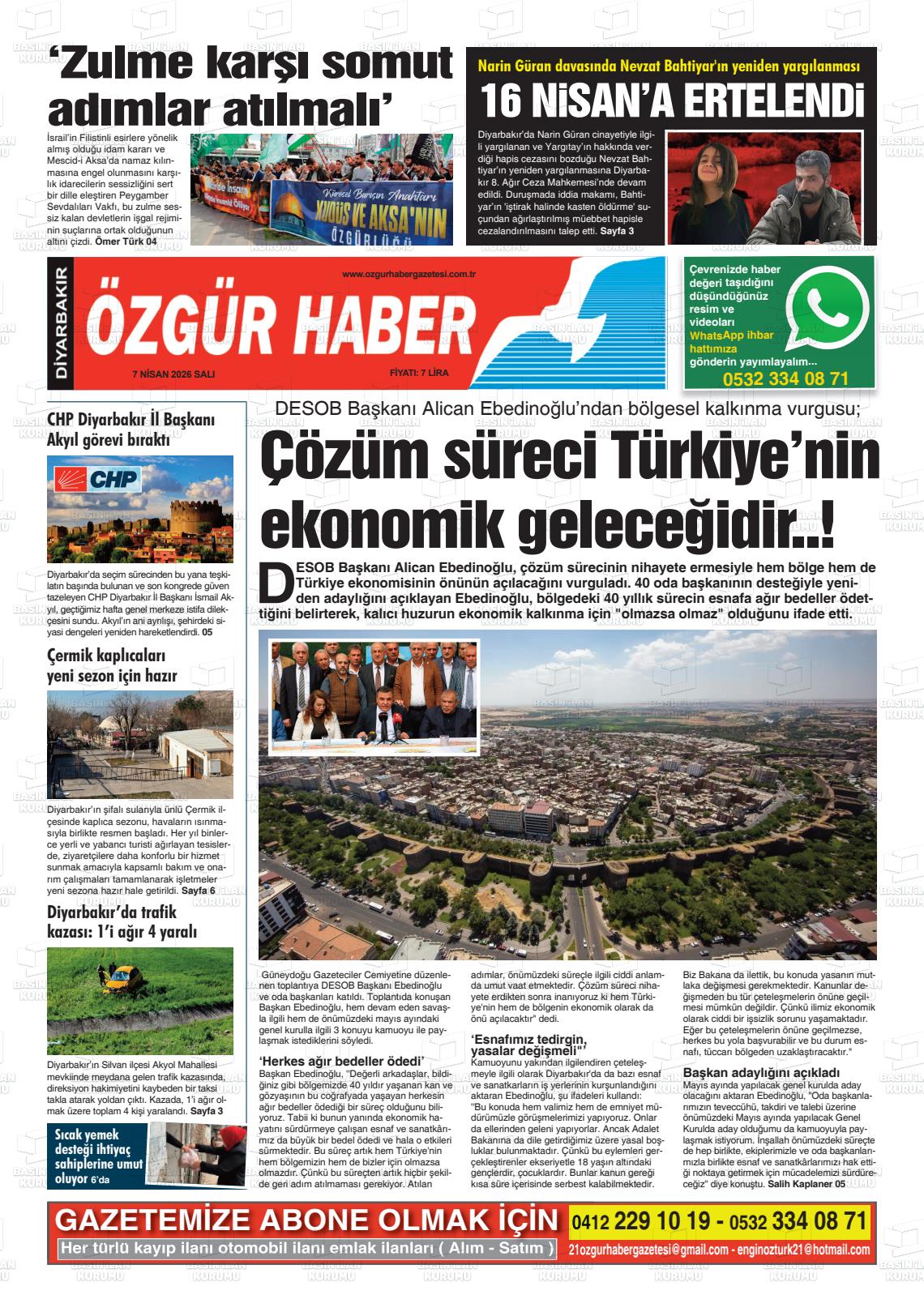 Diyarbakir Ozgurhaber 07.04.2026