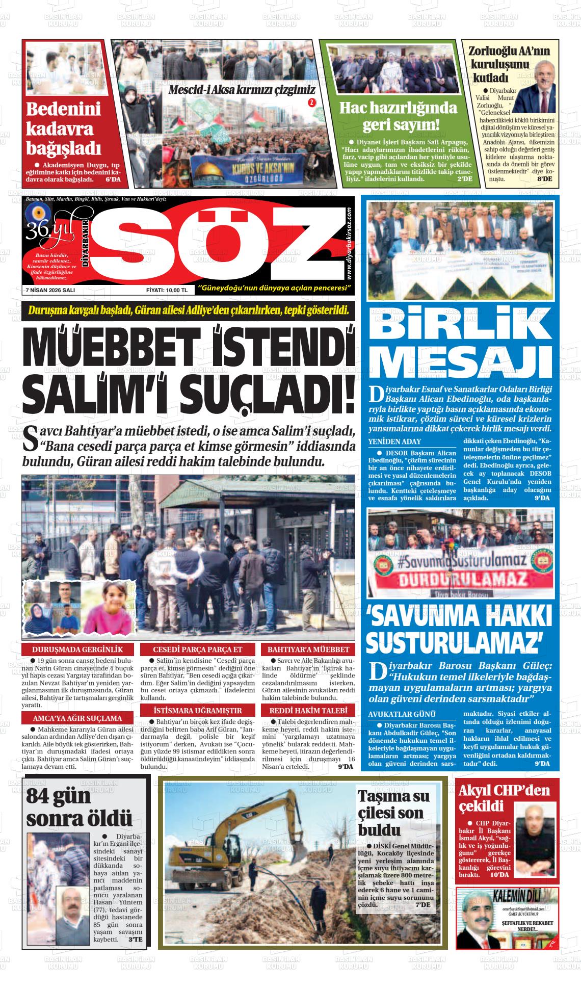 Diyarbakir Soz 07.04.2026