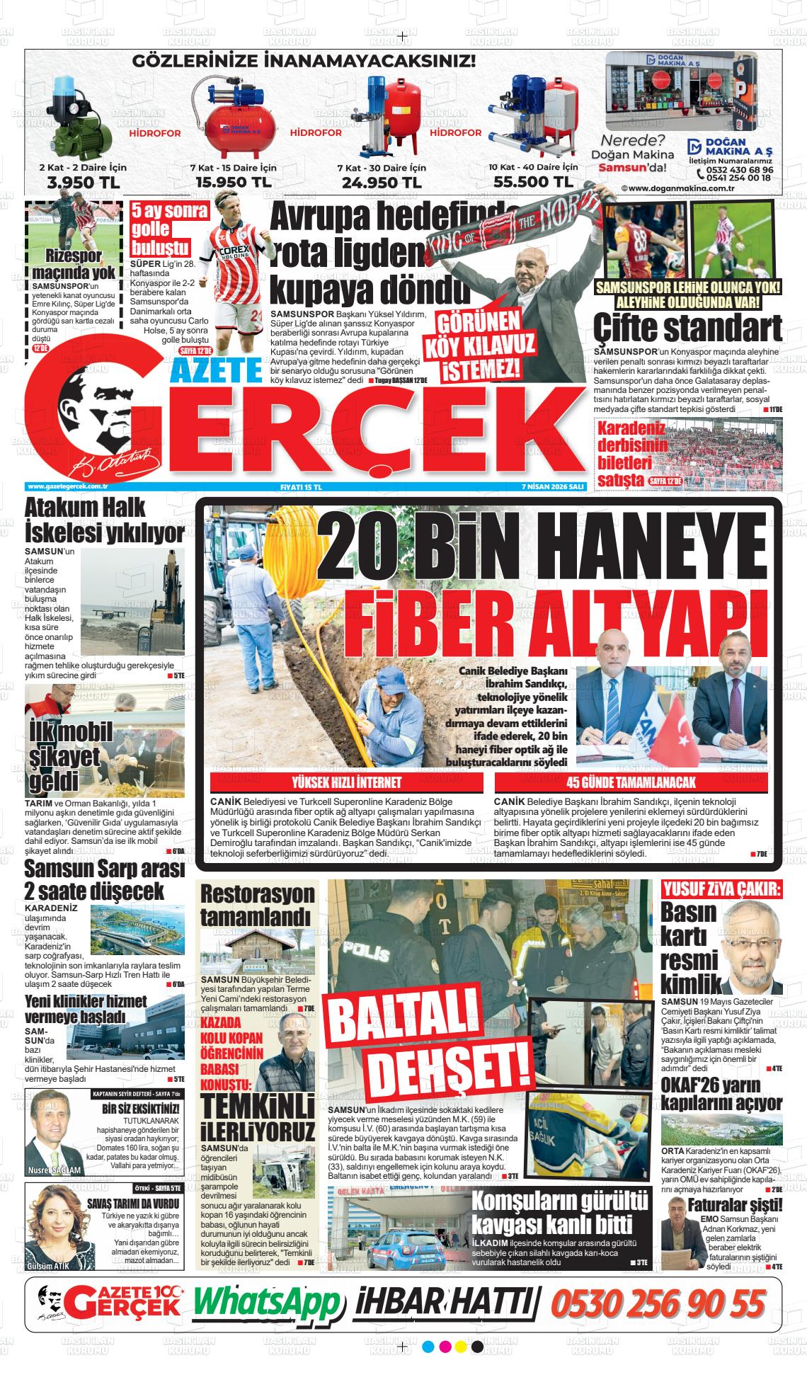 Samsun Gazetegercek 07.04.2026