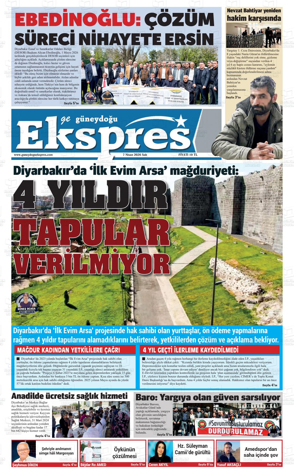 Diyarbakir Geguneydoguekspres 07.04.2026