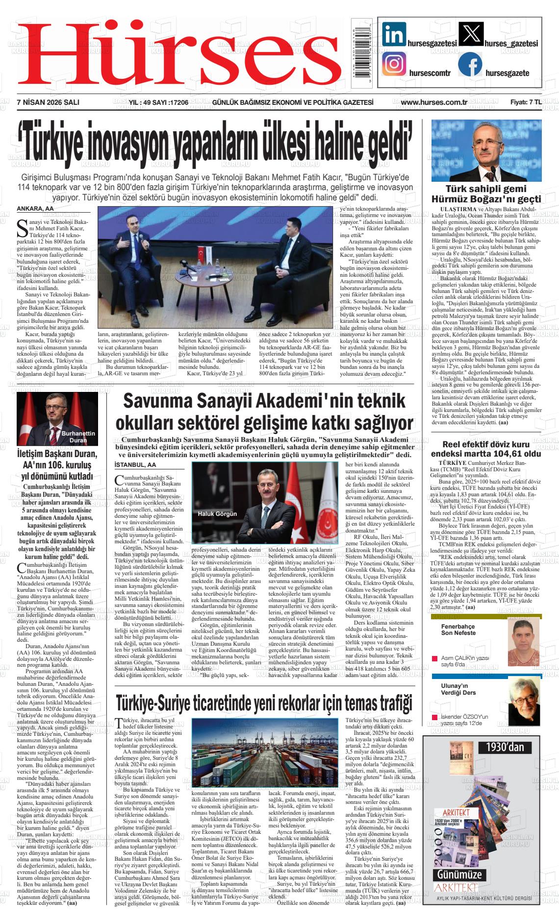 Hürses Gazetesi 07.04.2026