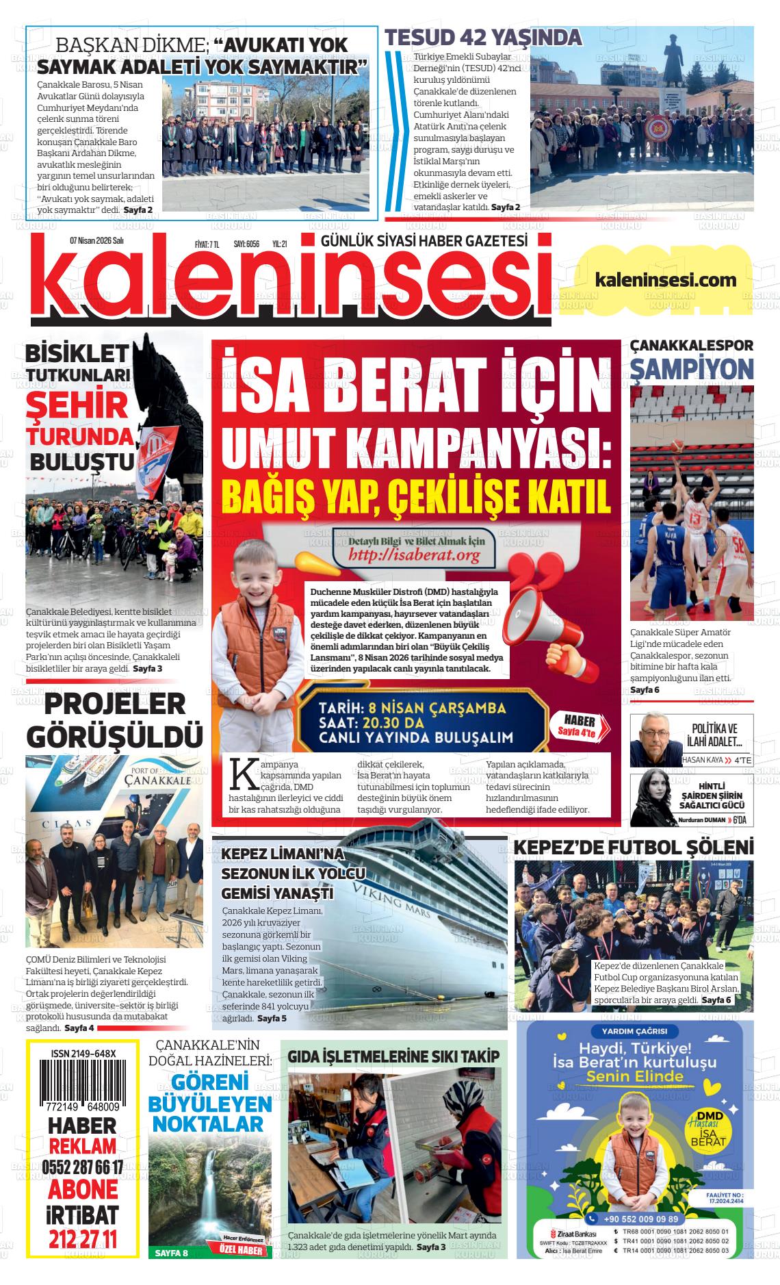 Canakkale Kaleninsesi 07.04.2026