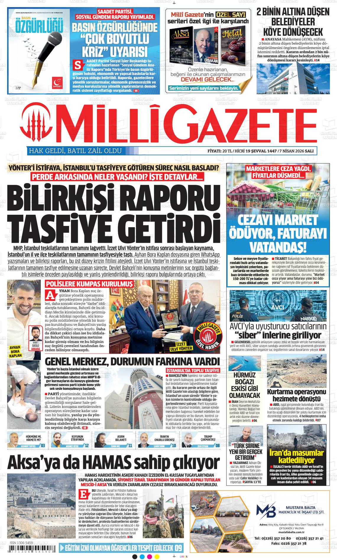 Milli Gazete Gazetesi 07.04.2026
