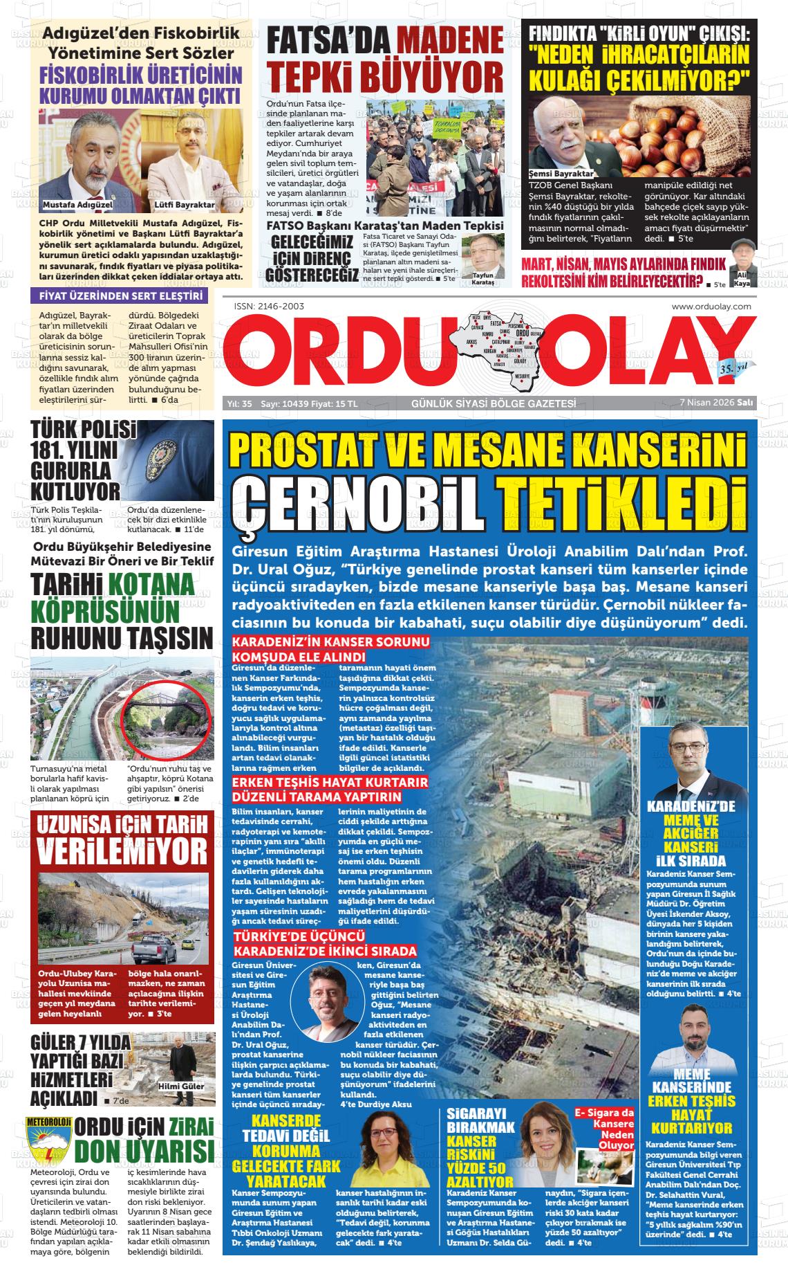 Ordu Olay 07.04.2026