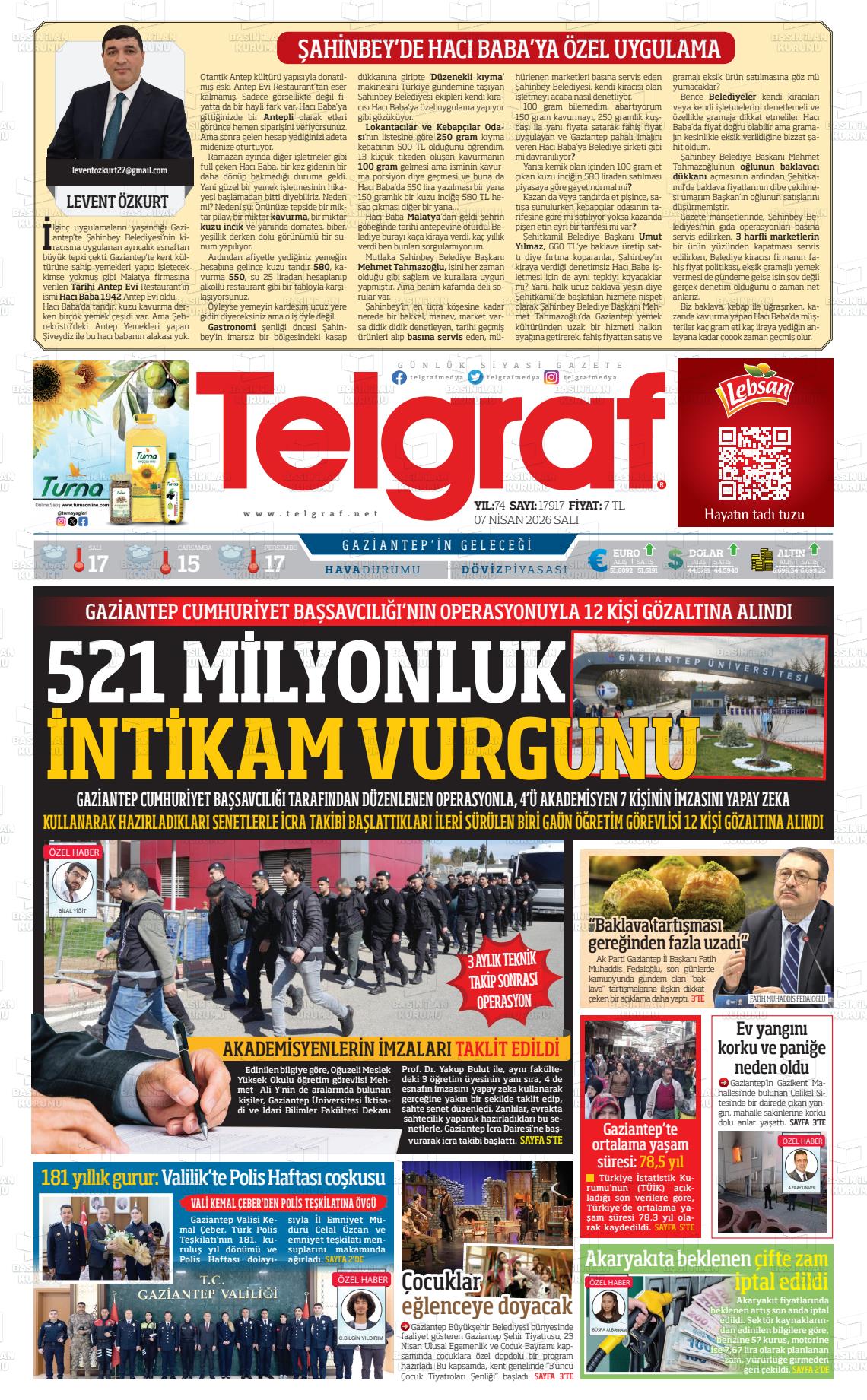 Gaziantep Telgraf 07.04.2026