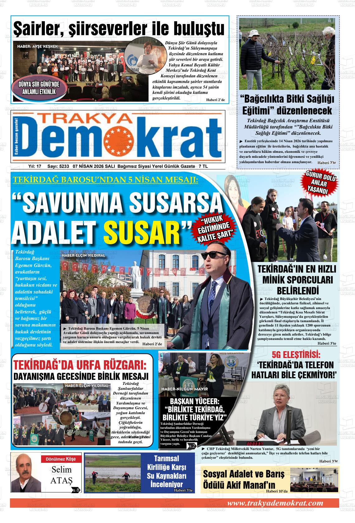 Tekirdag Trakyademokrat 07.04.2026