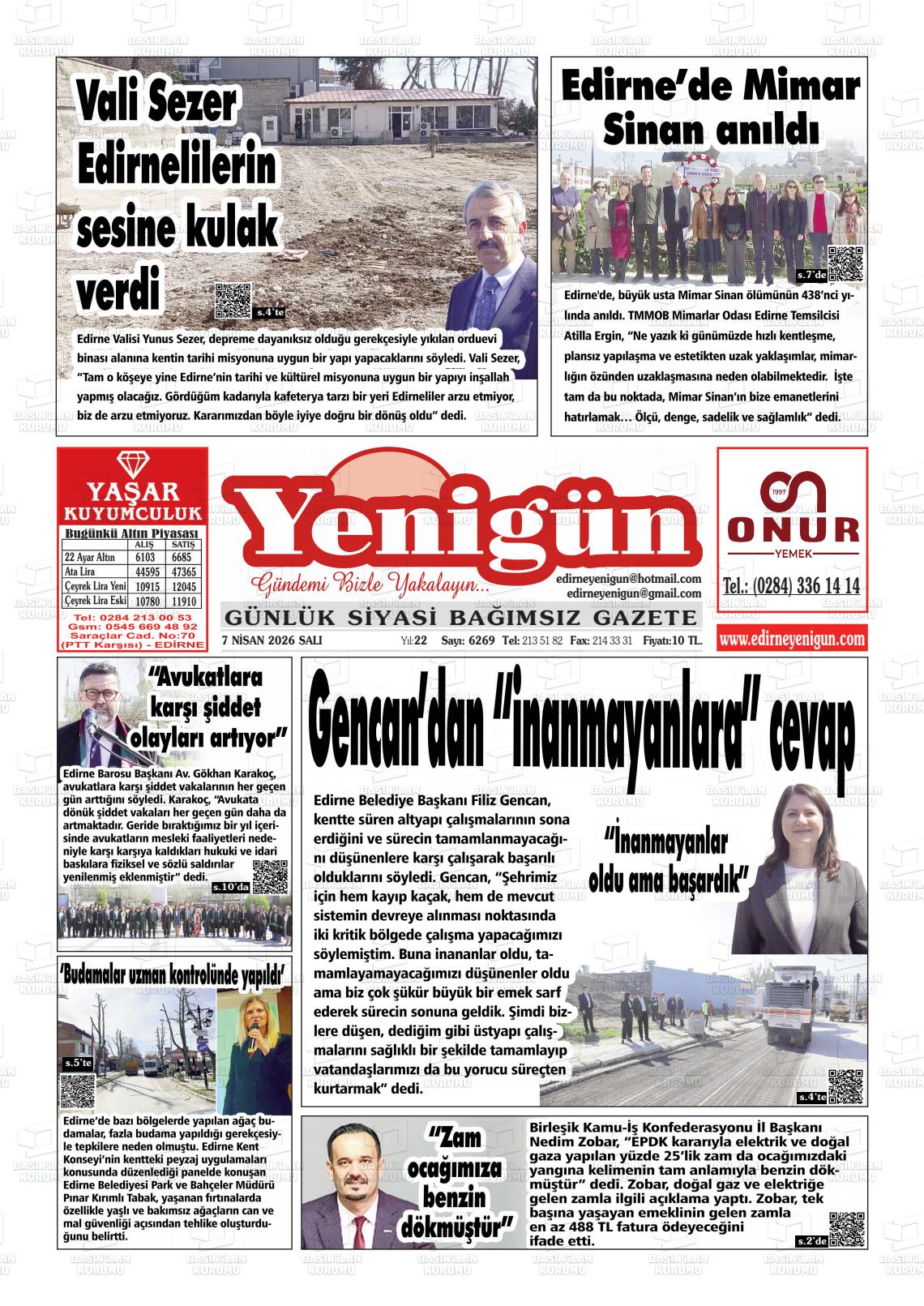 Izmir Yenigun 07.04.2026