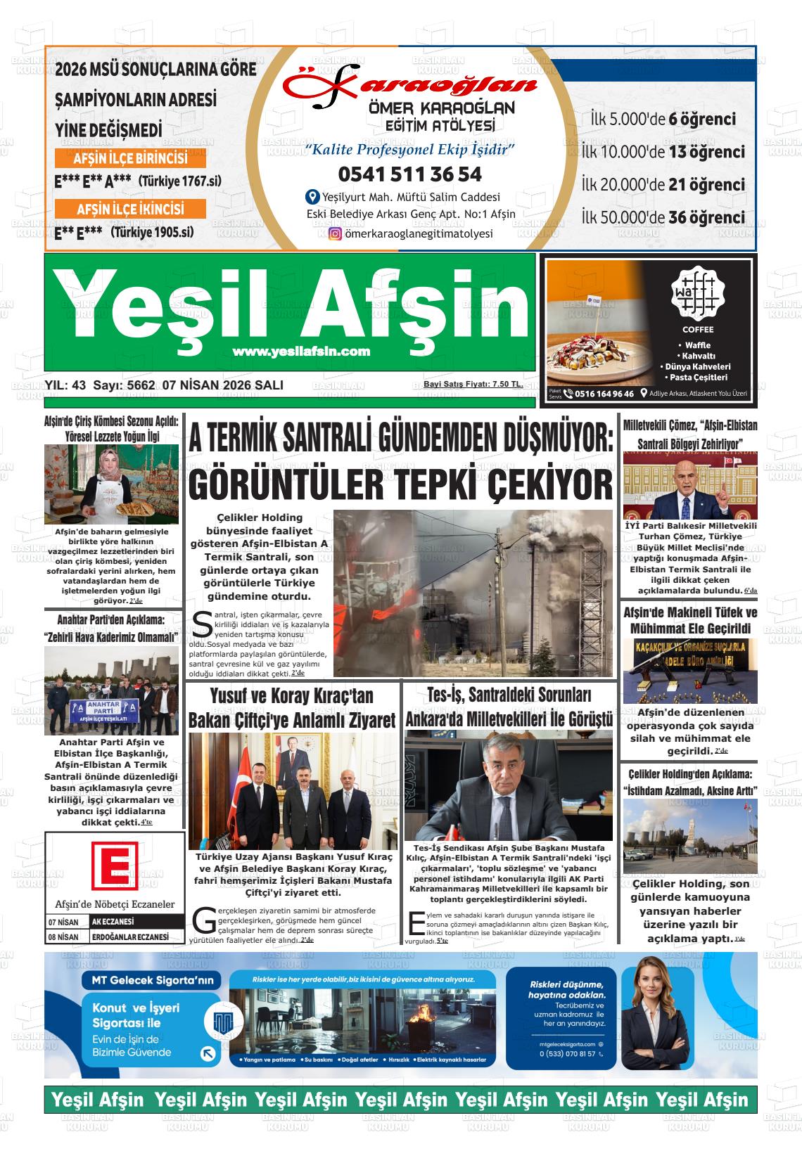 Kahramanmaras Yesilafsin 07.04.2026