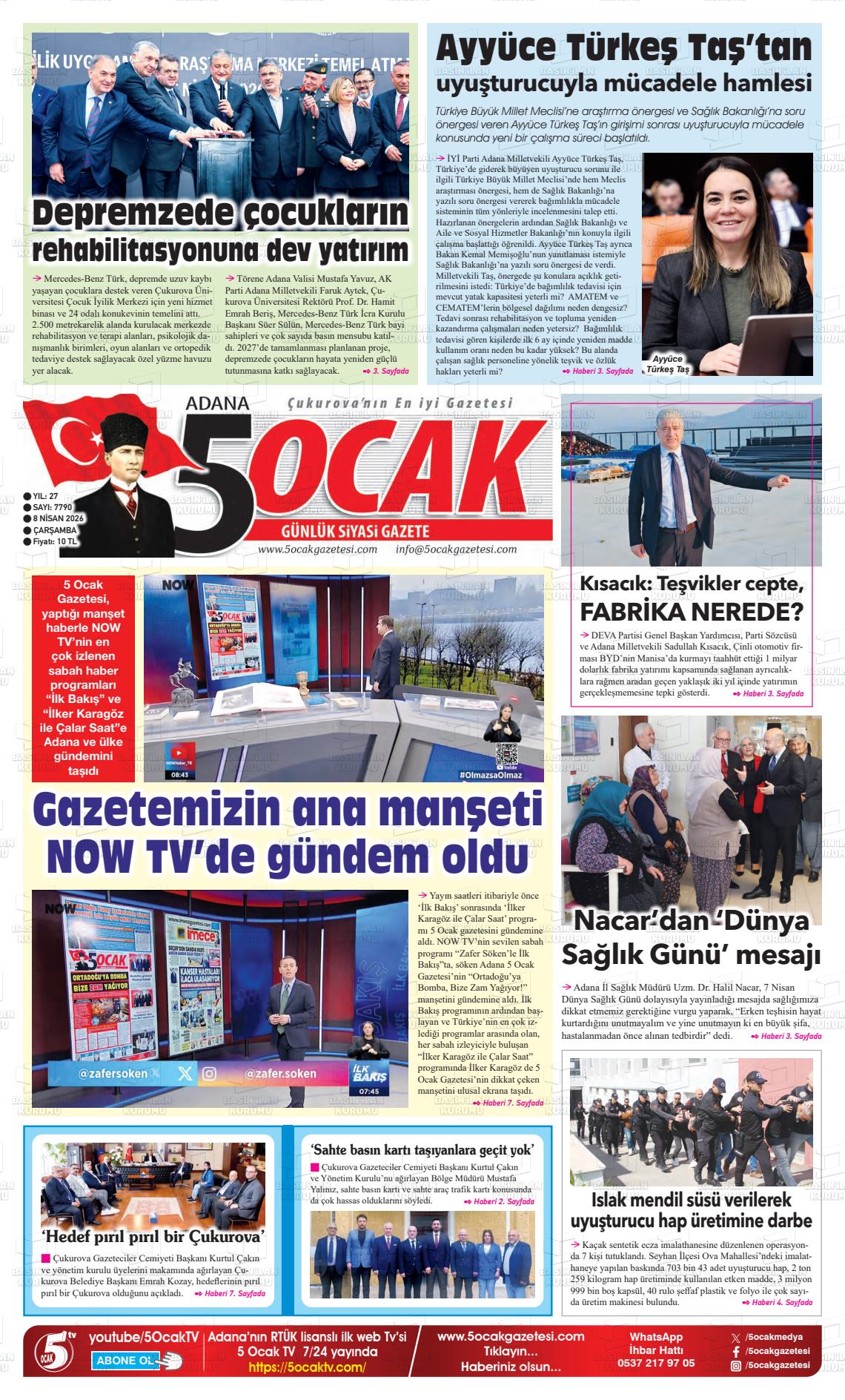 Adana 5 Ocak 08.04.2026