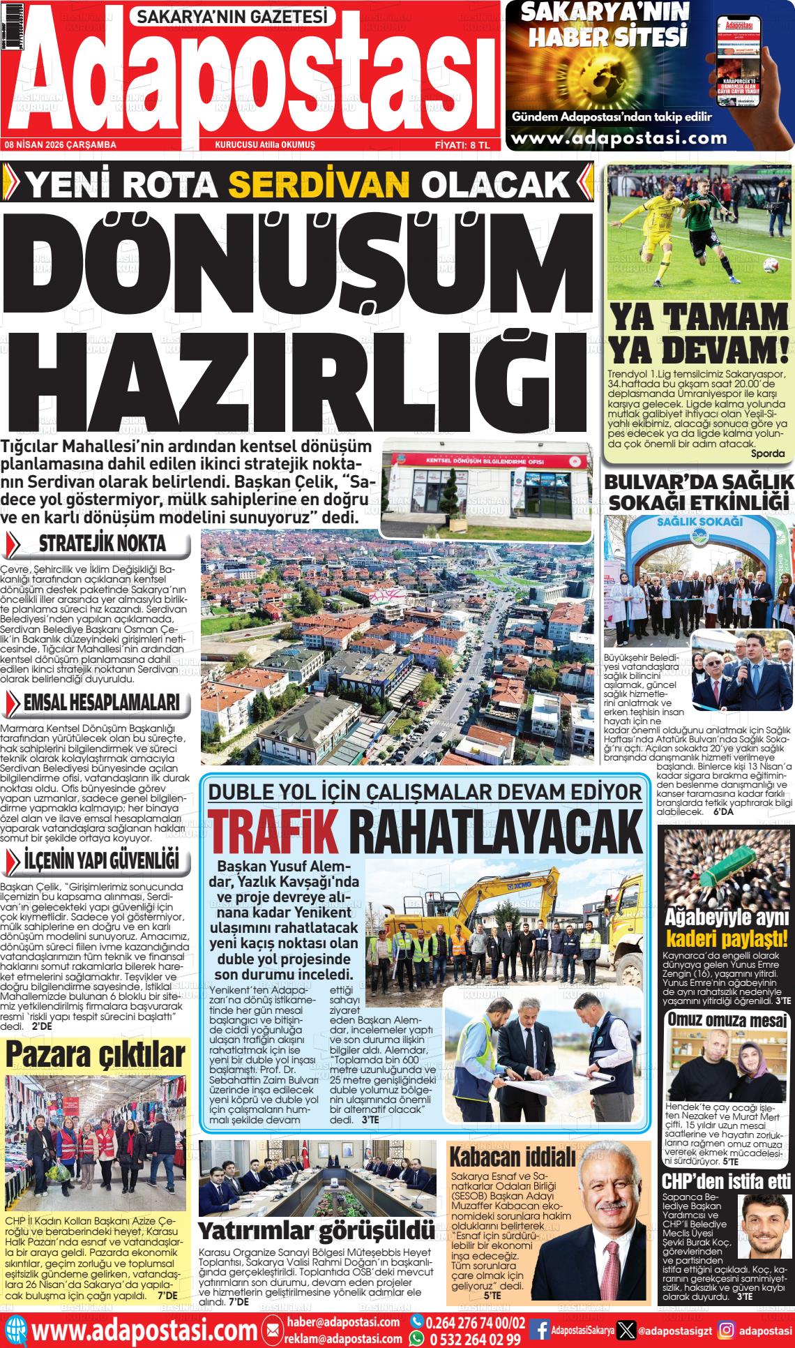 Sakarya Adapostasi 08.04.2026