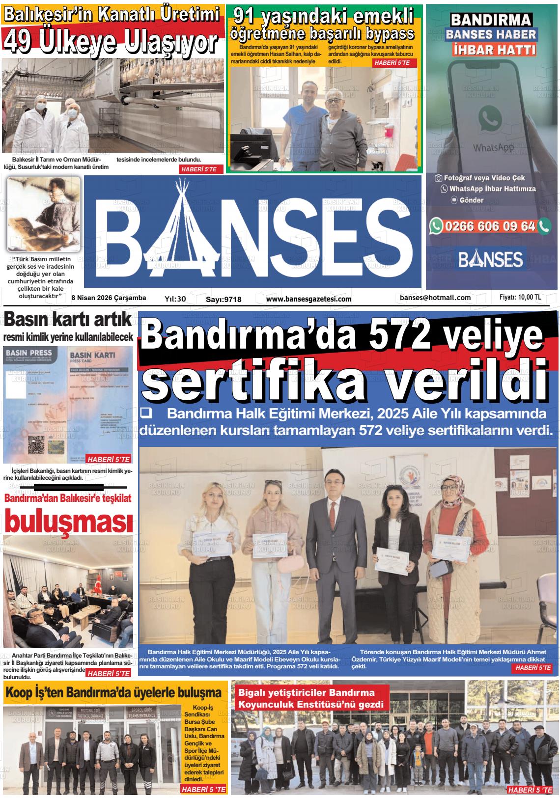 Balikesir Banses 08.04.2026