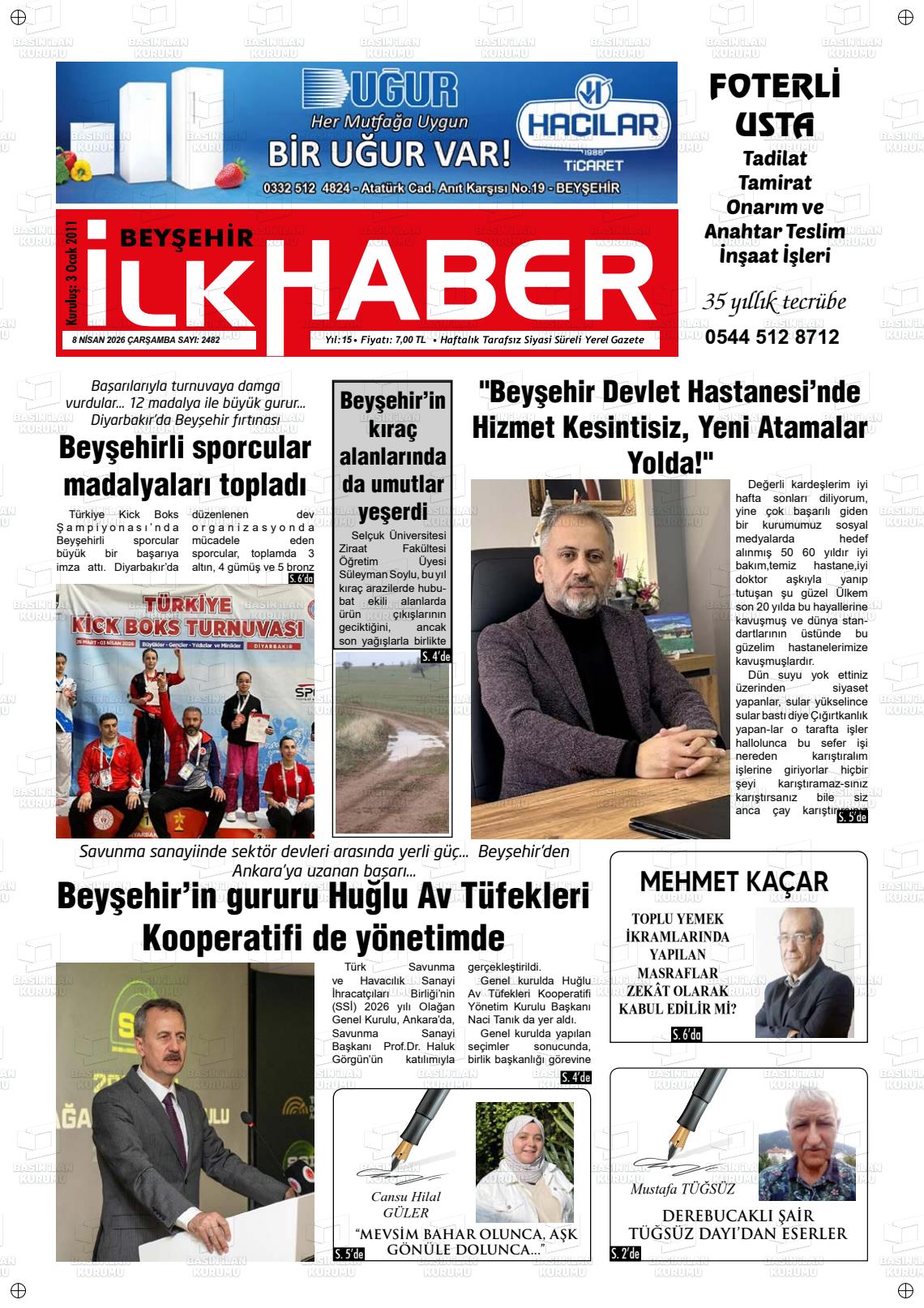 Konya Beysehirilkhaber 08.04.2026