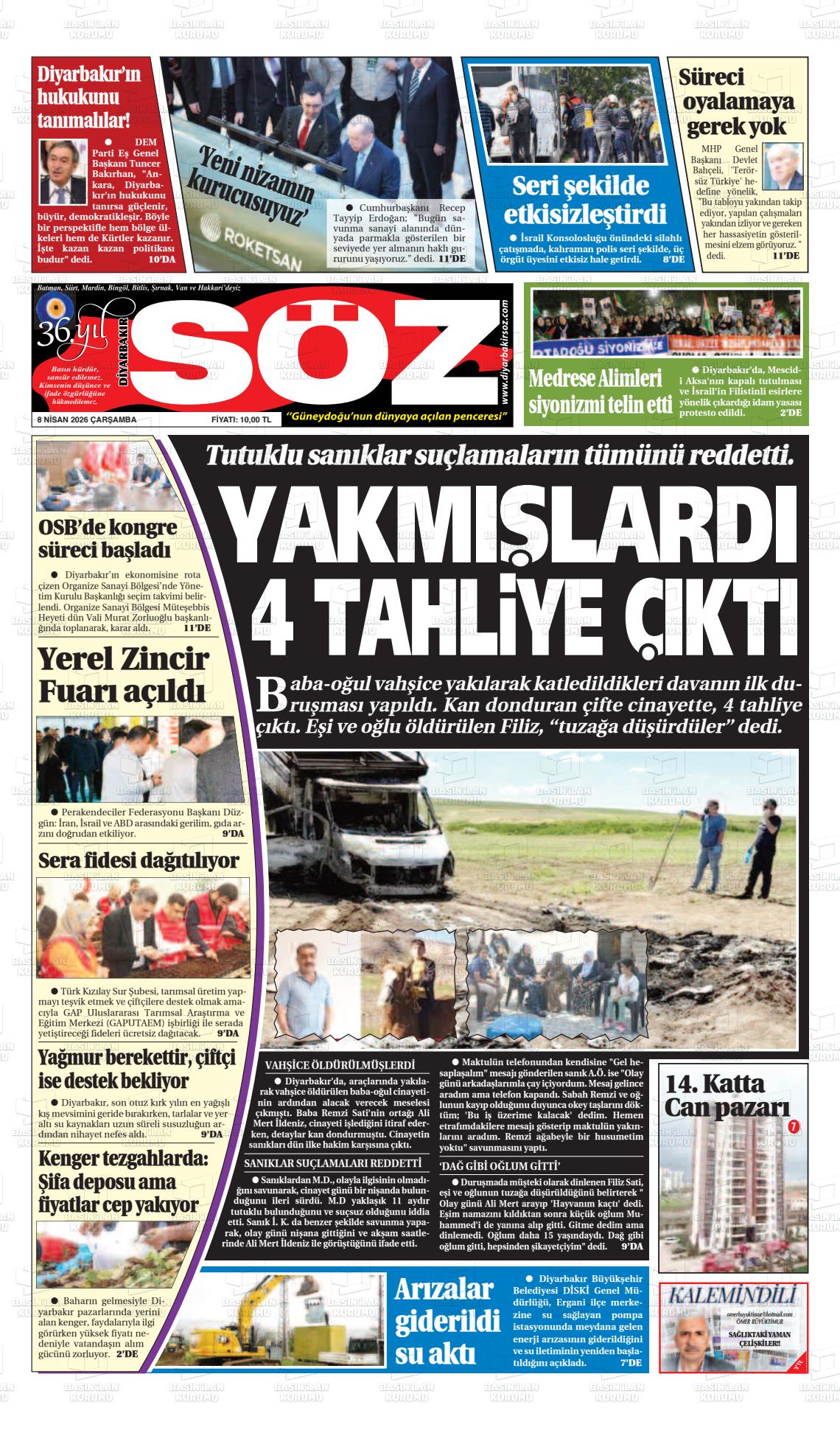 Diyarbakir Soz 08.04.2026