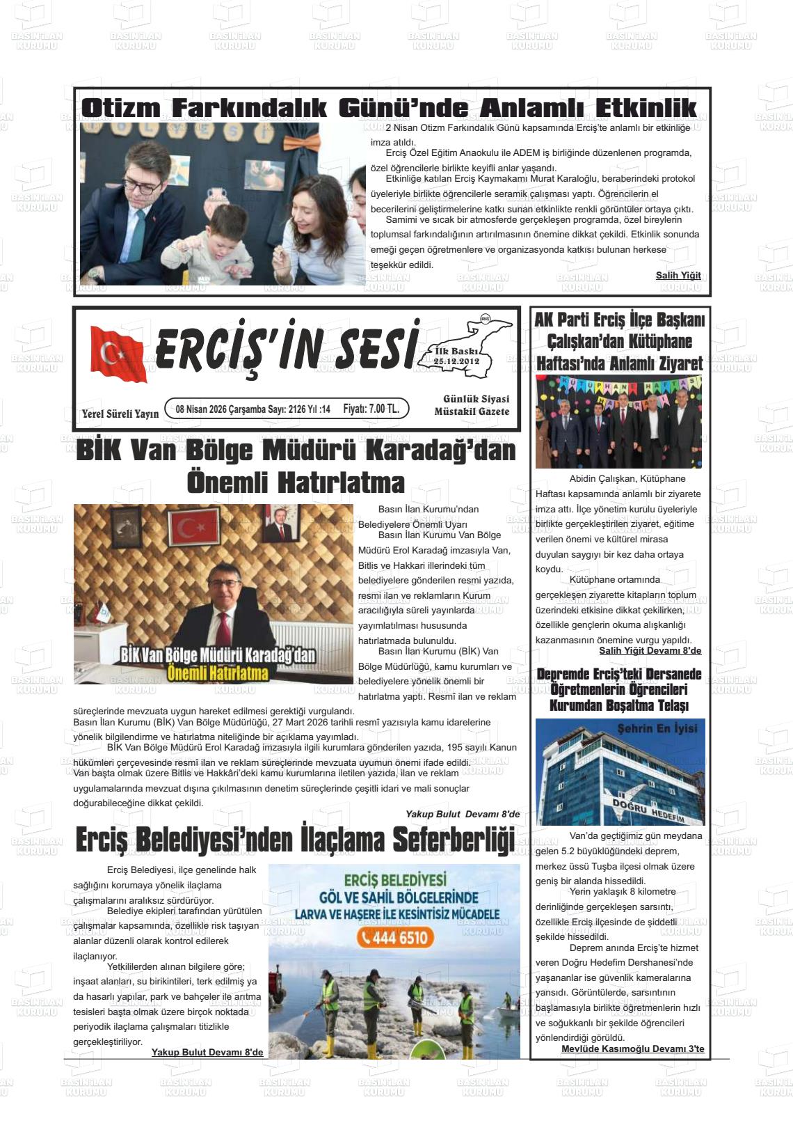 Van Ercisinsesi 08.04.2026