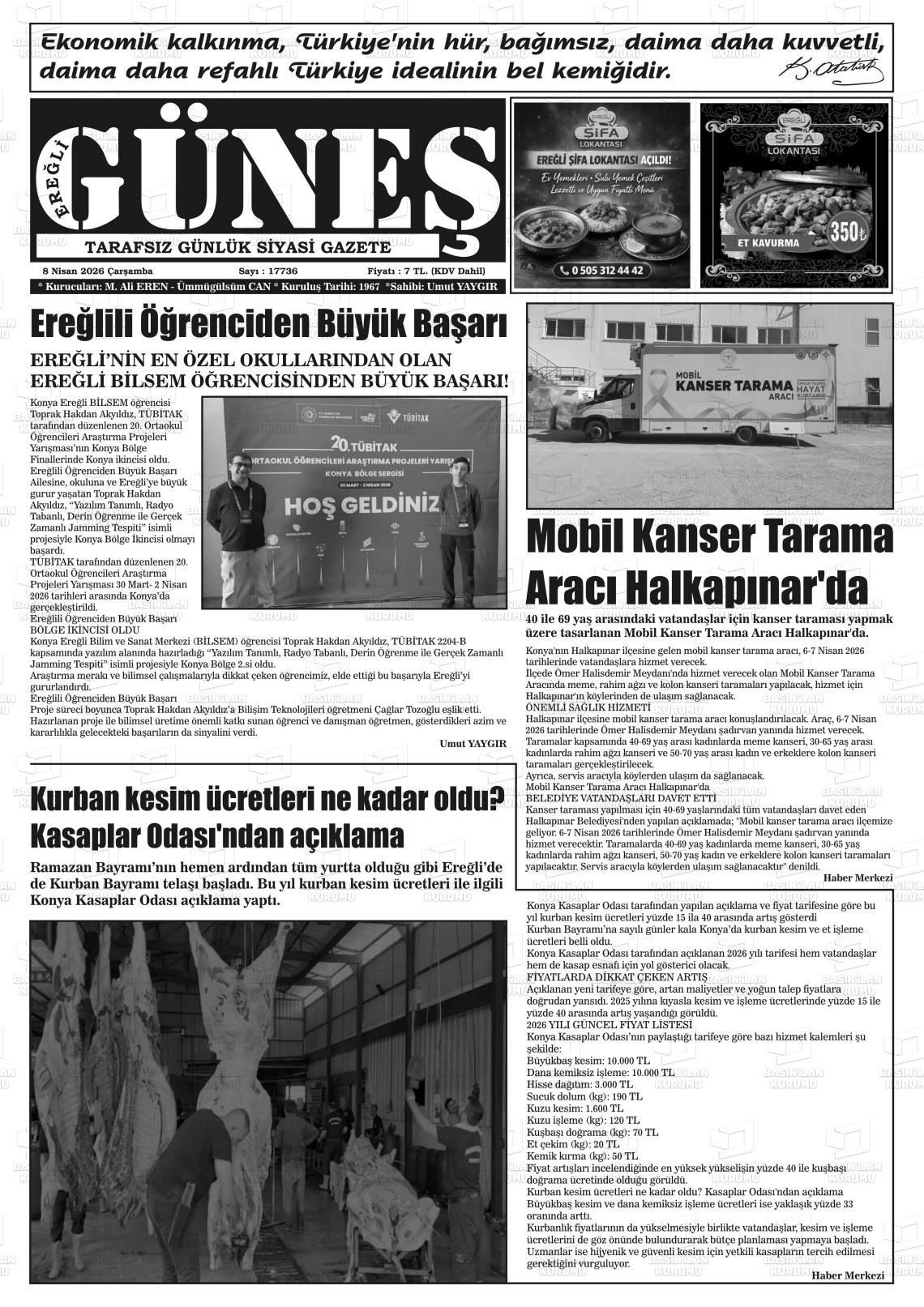 Konya Eregligunes 08.04.2026