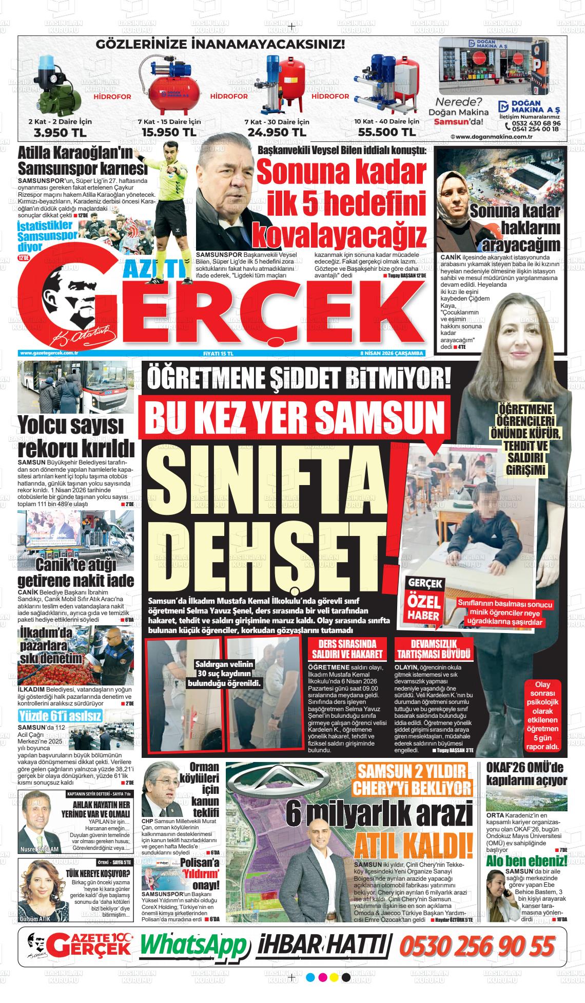Samsun Gazetegercek 08.04.2026