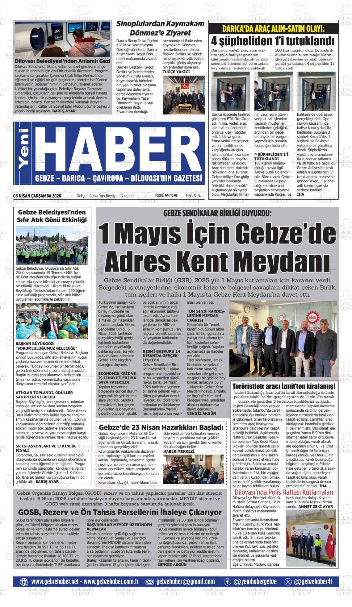 Kocaeli Gebzehaber 08.04.2026