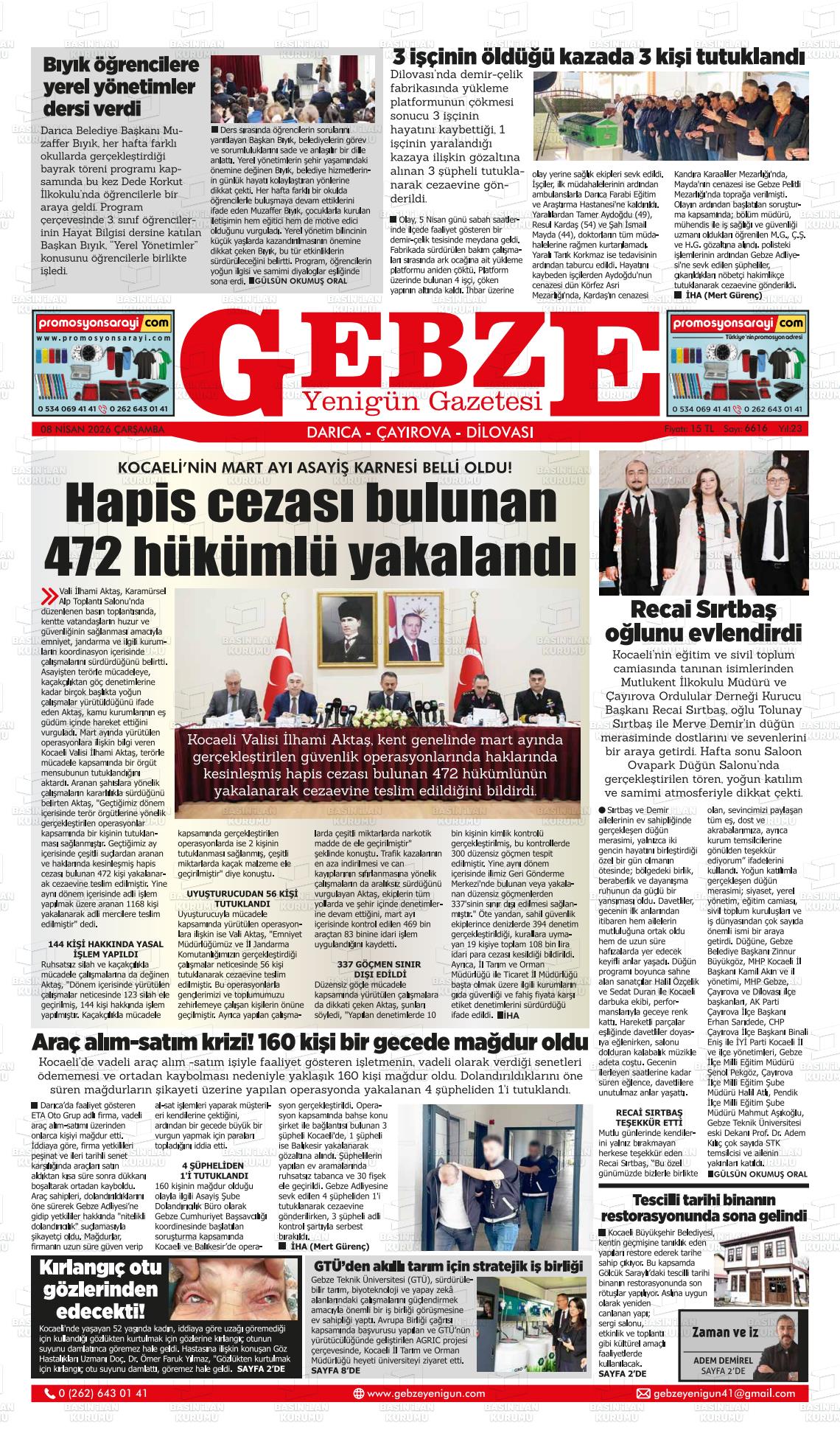 Kocaeli Gebzeyenigun 08.04.2026