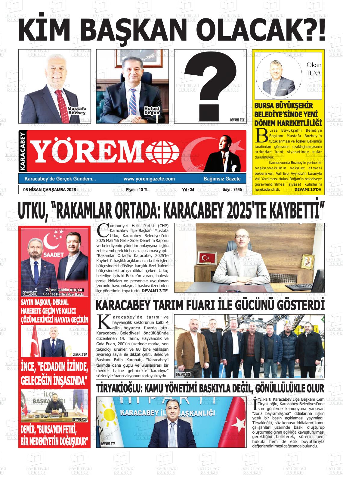 Bursa Karacabeyyorem 08.04.2026