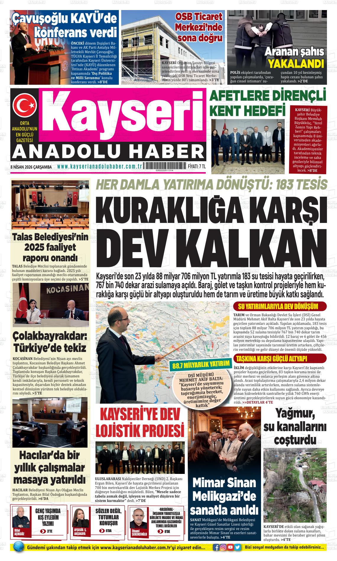 Kayseri Anadoluhaber 08.04.2026