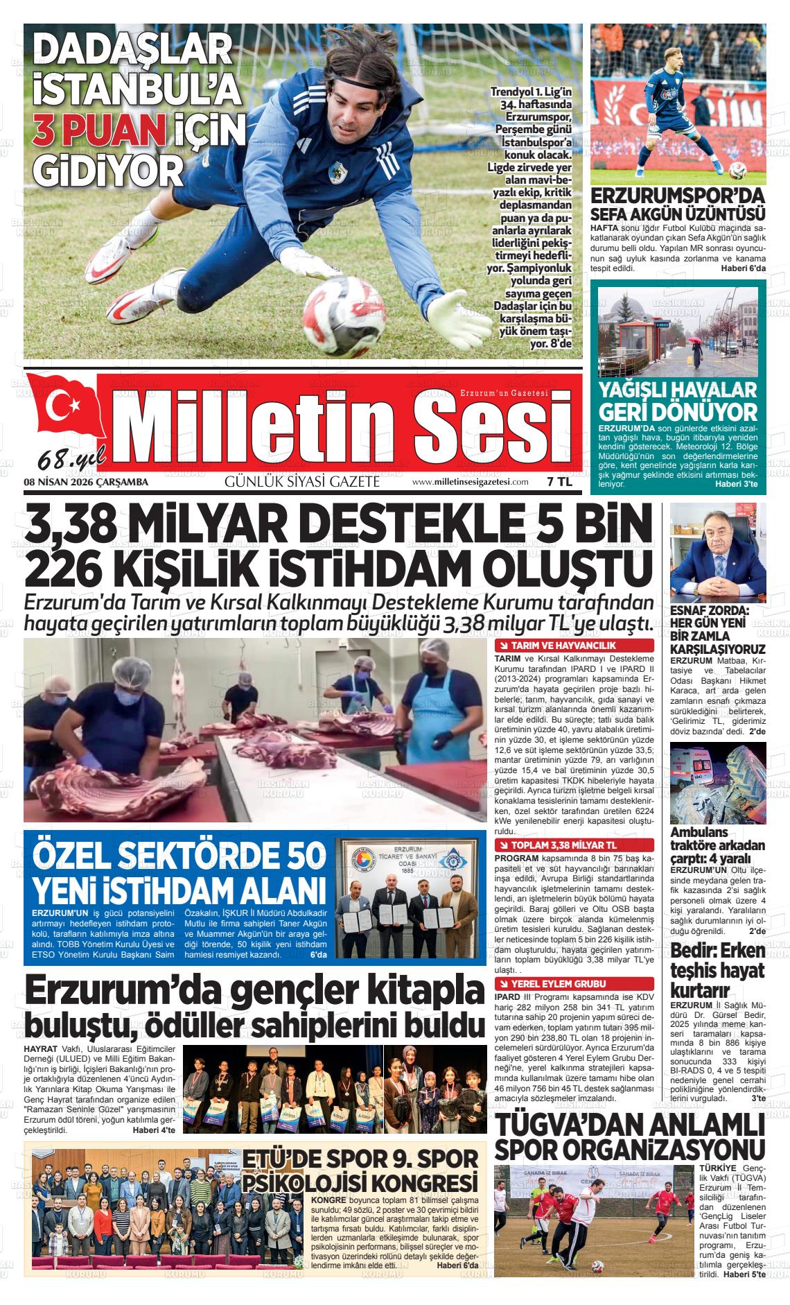 Erzurum Milletinsesi 08.04.2026