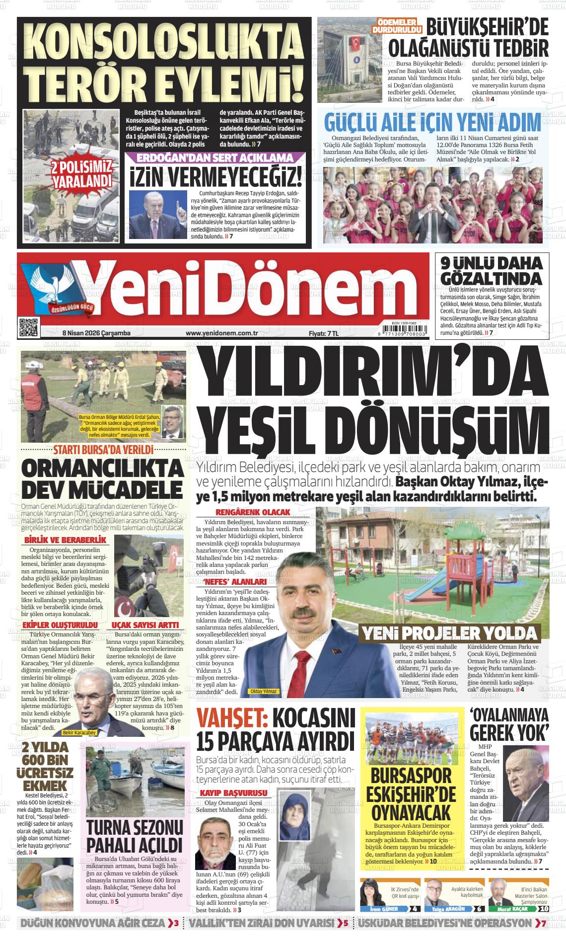 Bursa Yenidonem 08.04.2026