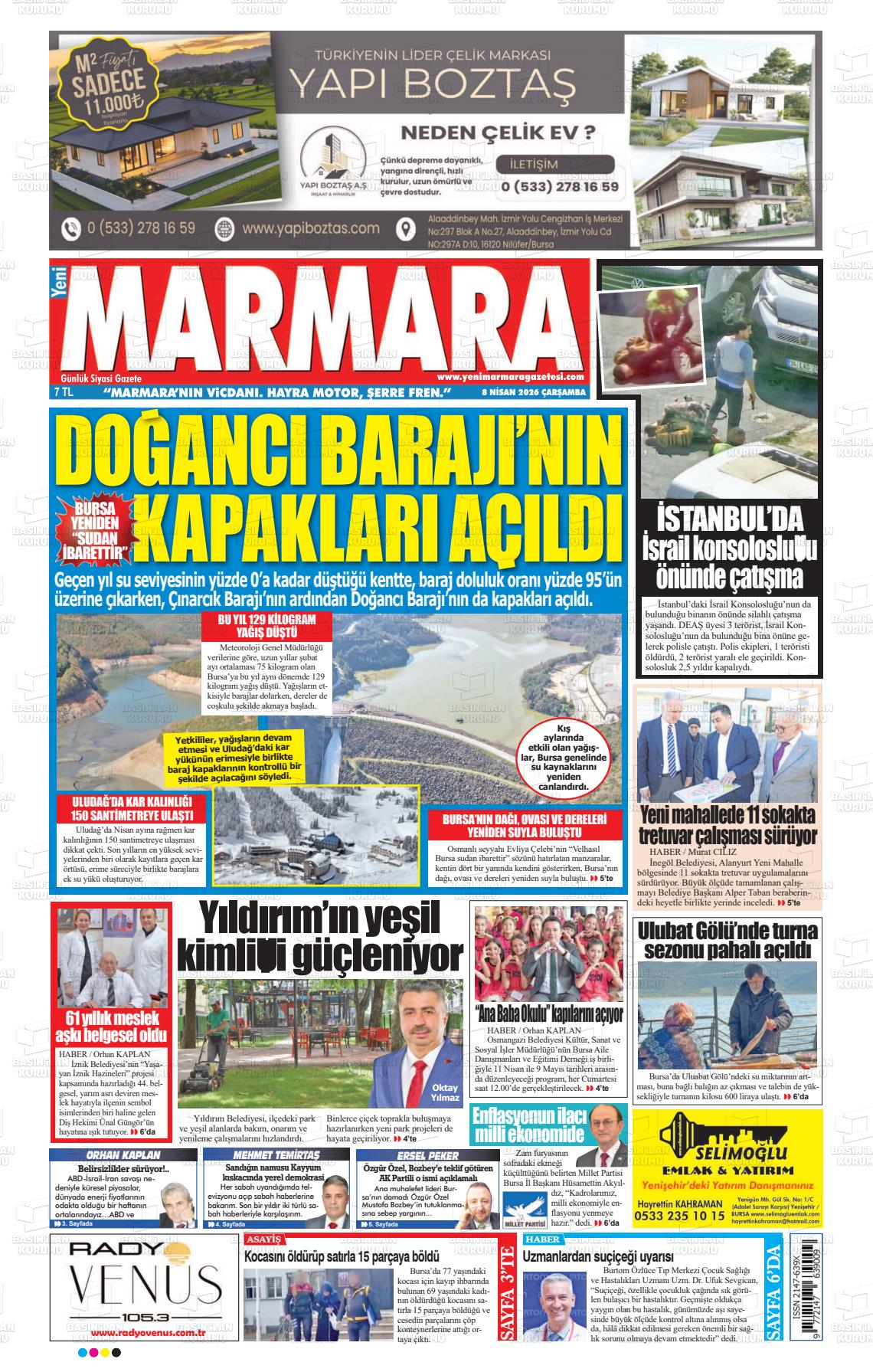 Bursa Yenimarmara 08.04.2026
