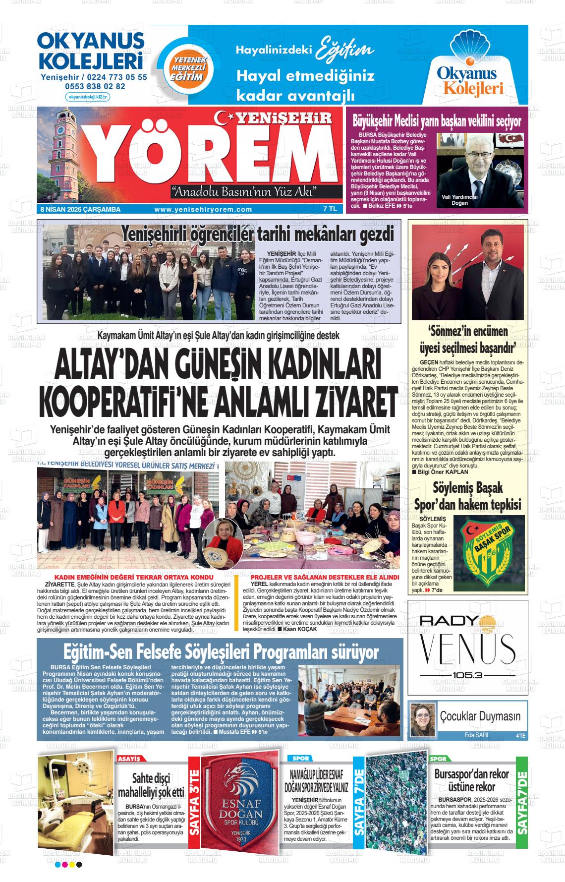 Bursa Yenisehiryorem 08.04.2026