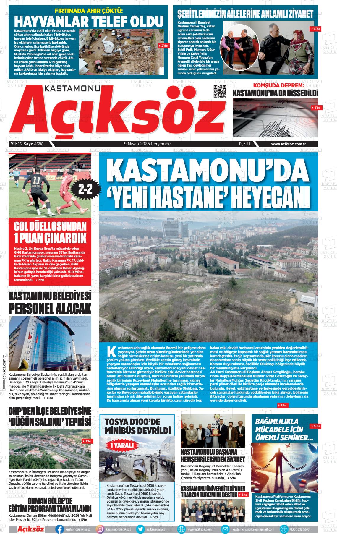 Kastamonu Aciksoz 09.04.2026