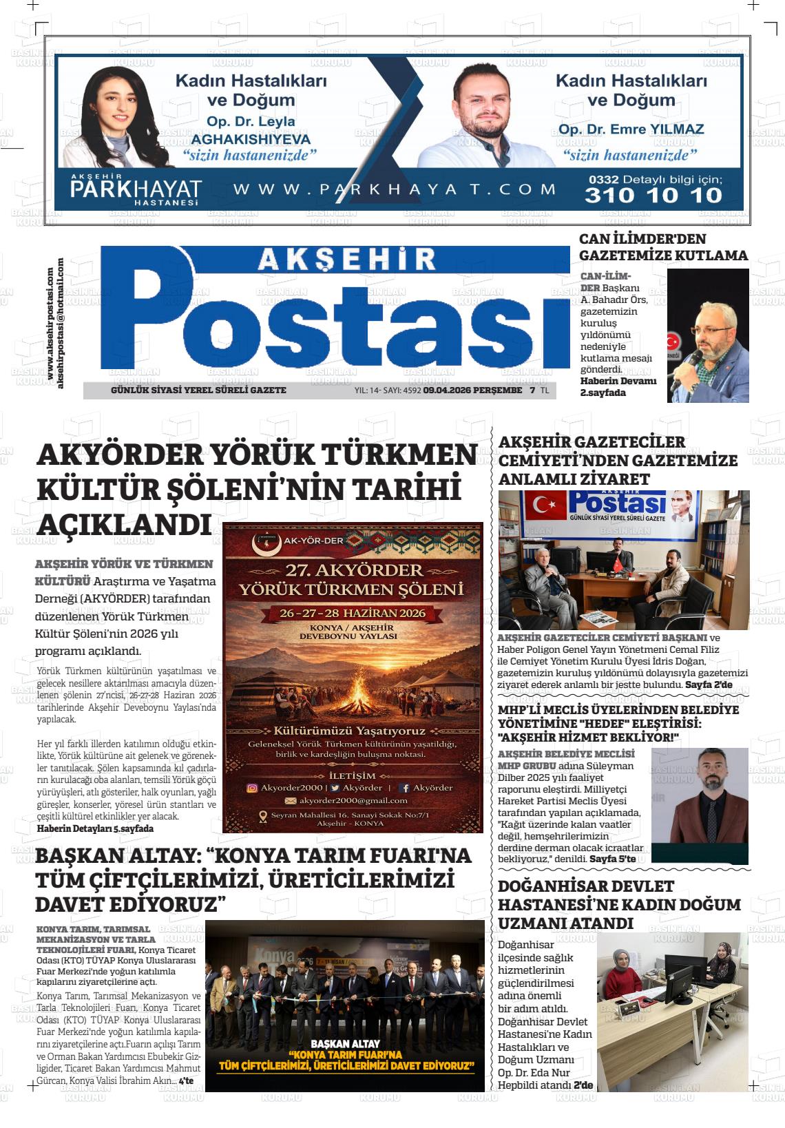 Konya Aksehirpostasi 09.04.2026