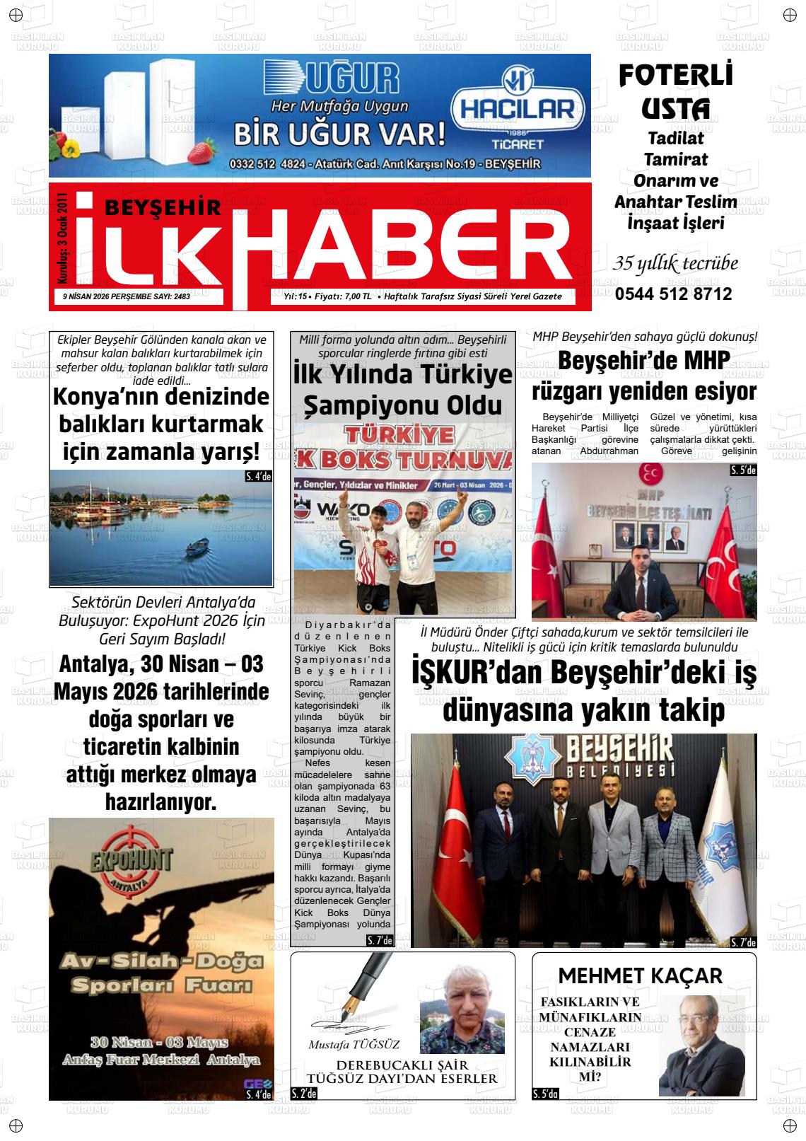 Konya Beysehirilkhaber 09.04.2026